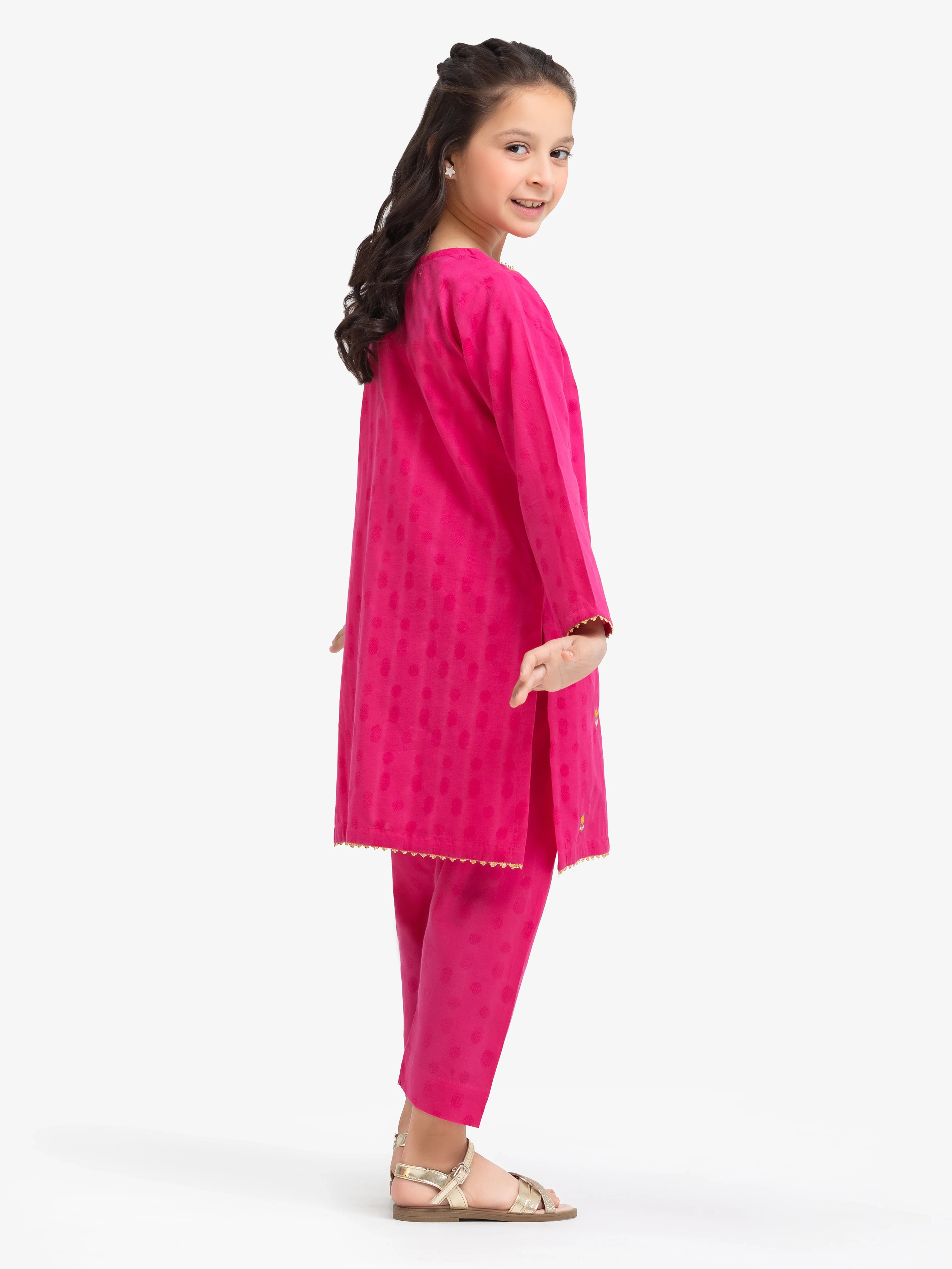 Embroidered Dobby Shirt Trouser - EGTKE24-70747ST - Image 5