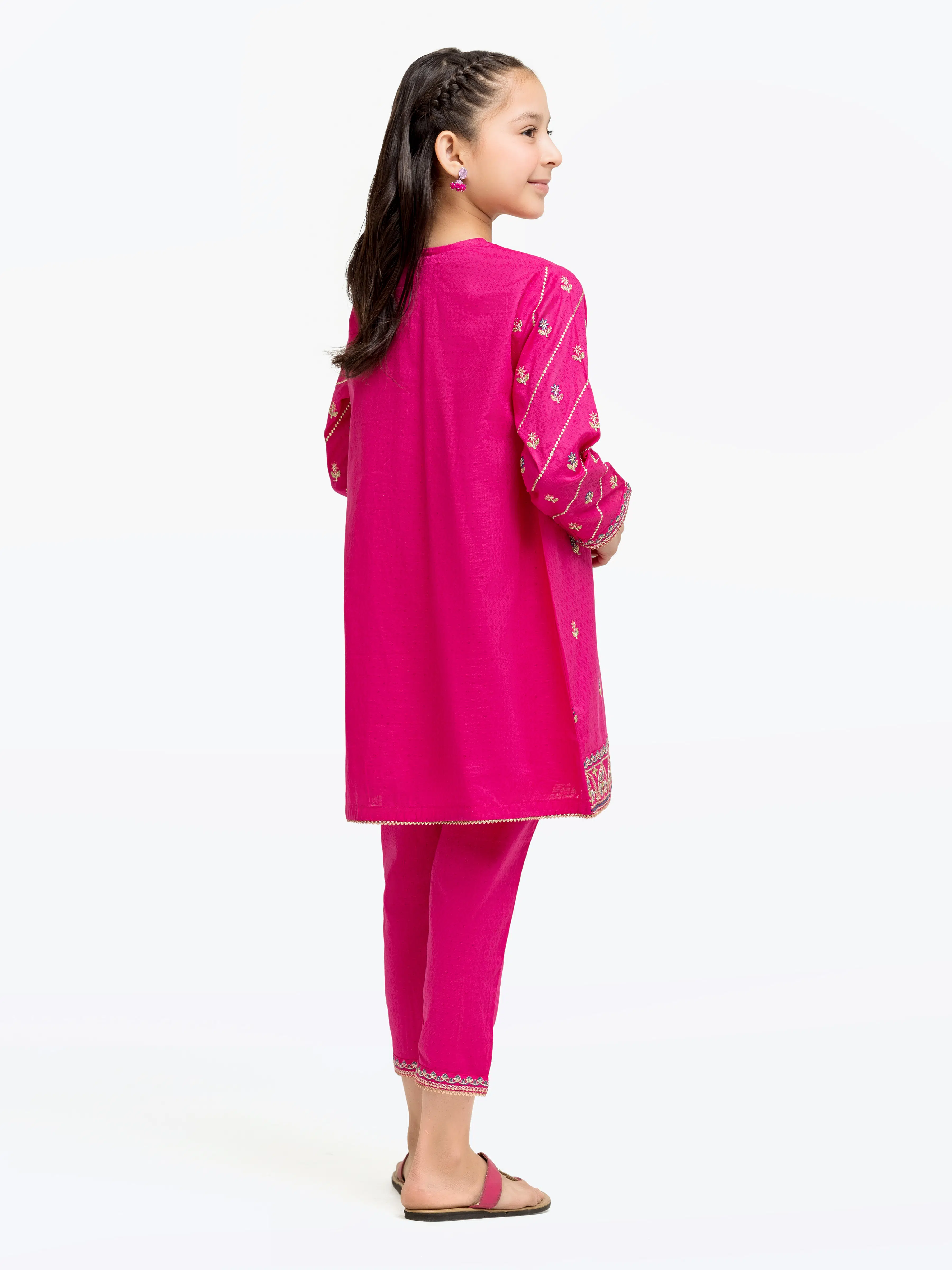 Embroidered Dobby Shirt Trouser - EGTKE24-70928ST - Image 6