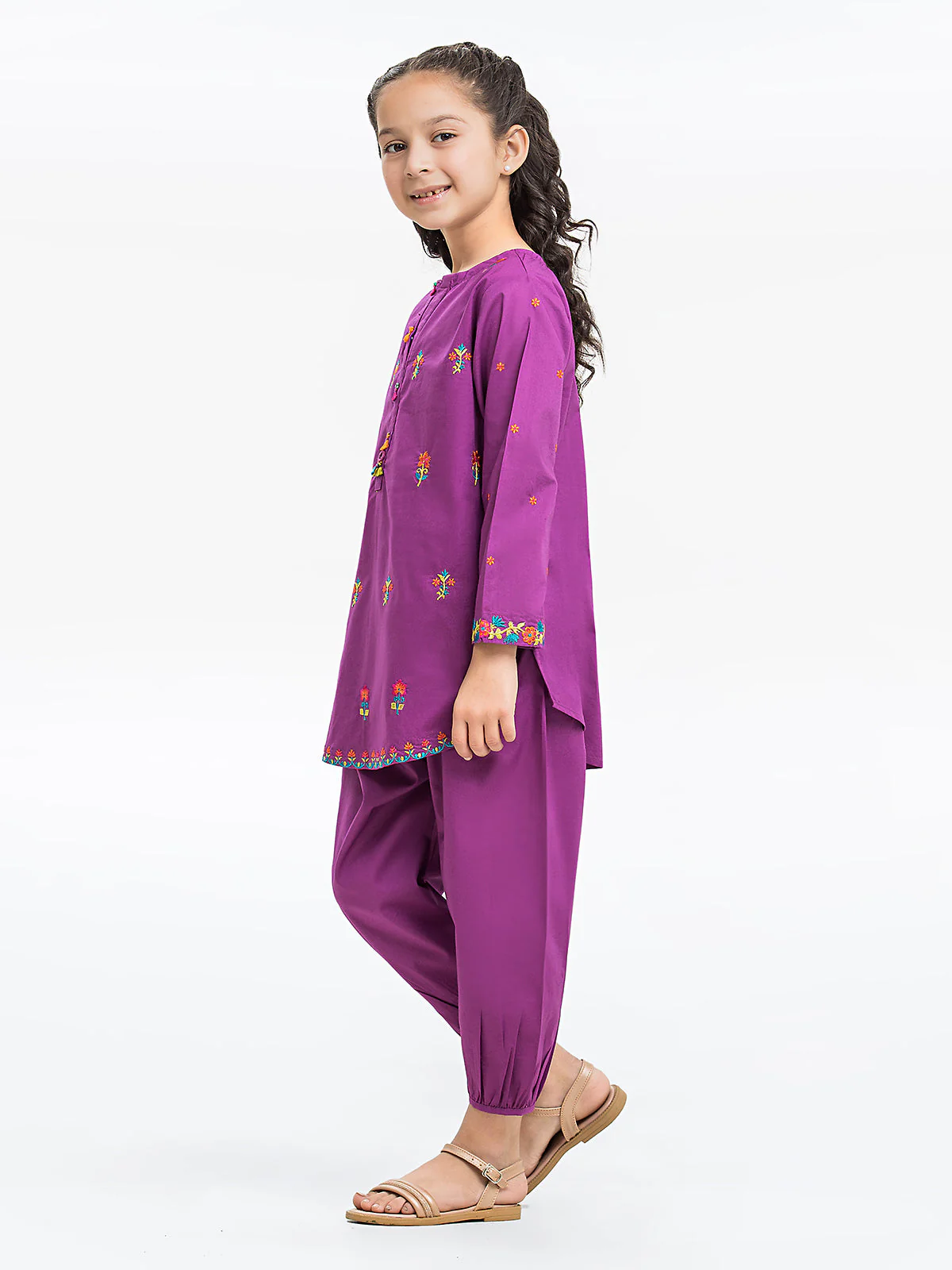 Embroidered Cotton Shirt Trouser - EGTKE23-70586ST - Image 3