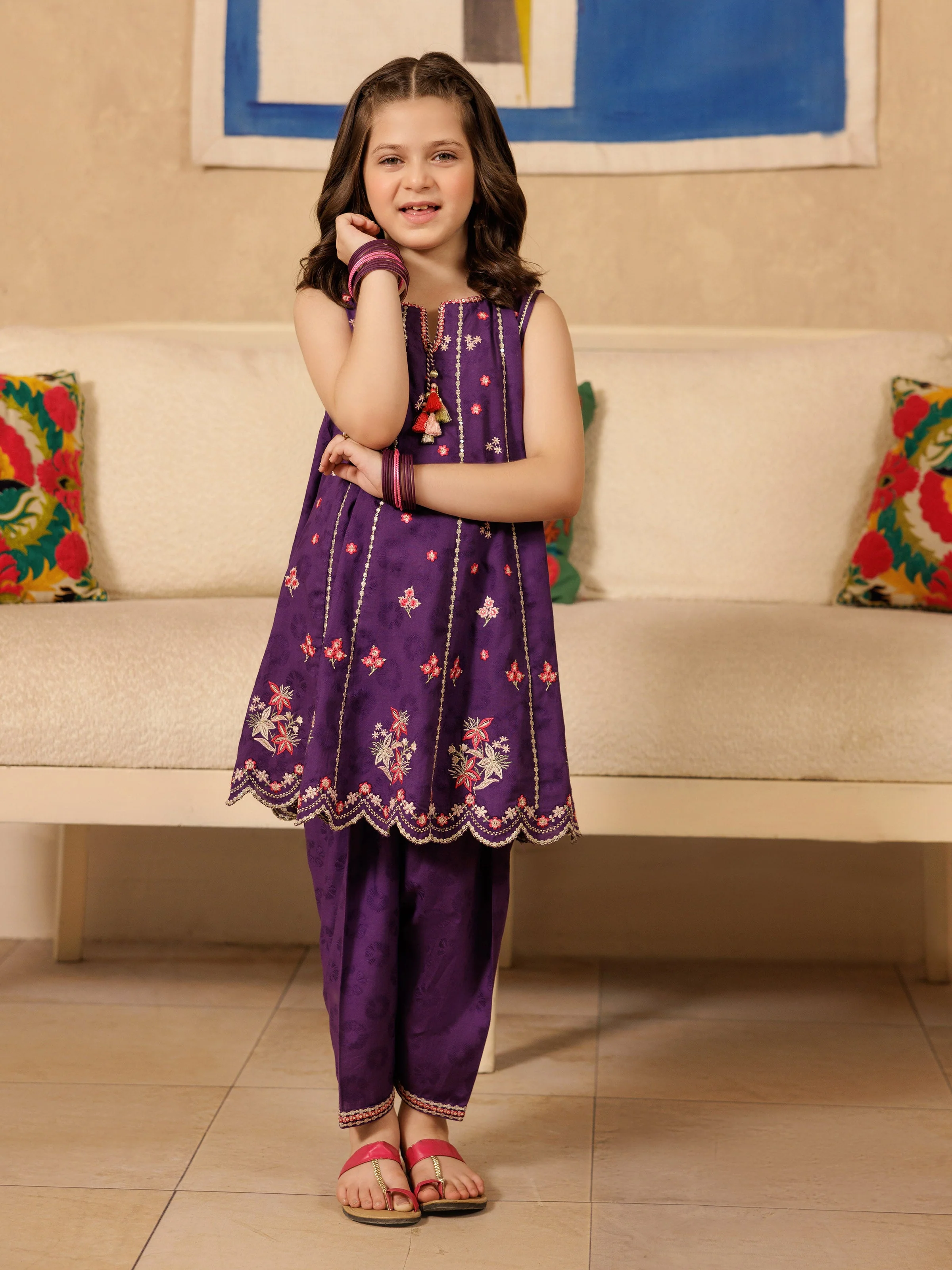 Embroidered Jacquard Co-Ord Set - EGTKE5-71016ST