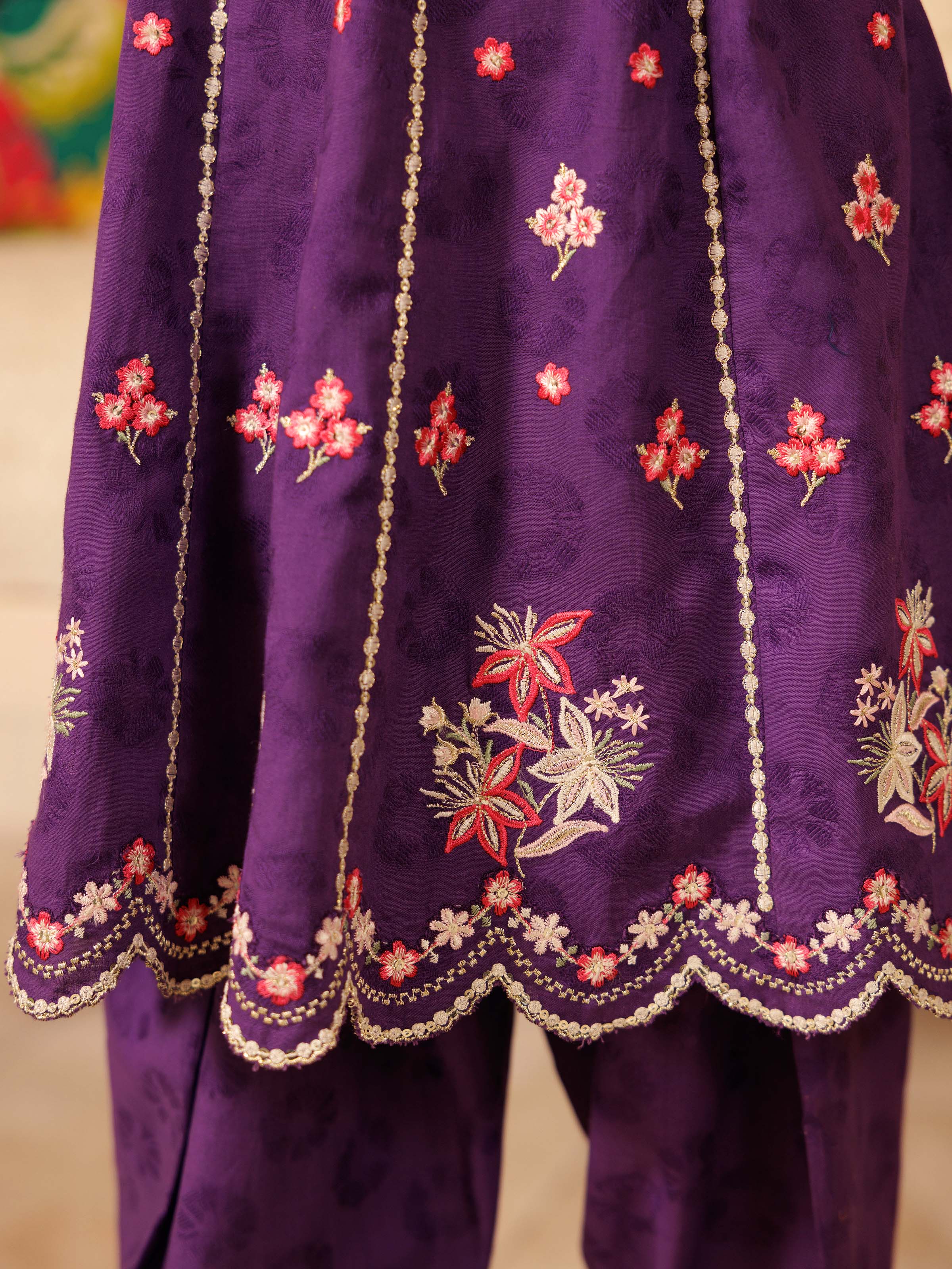 Embroidered Jacquard Co-Ord Set - EGTKE5-71016ST - Image 5
