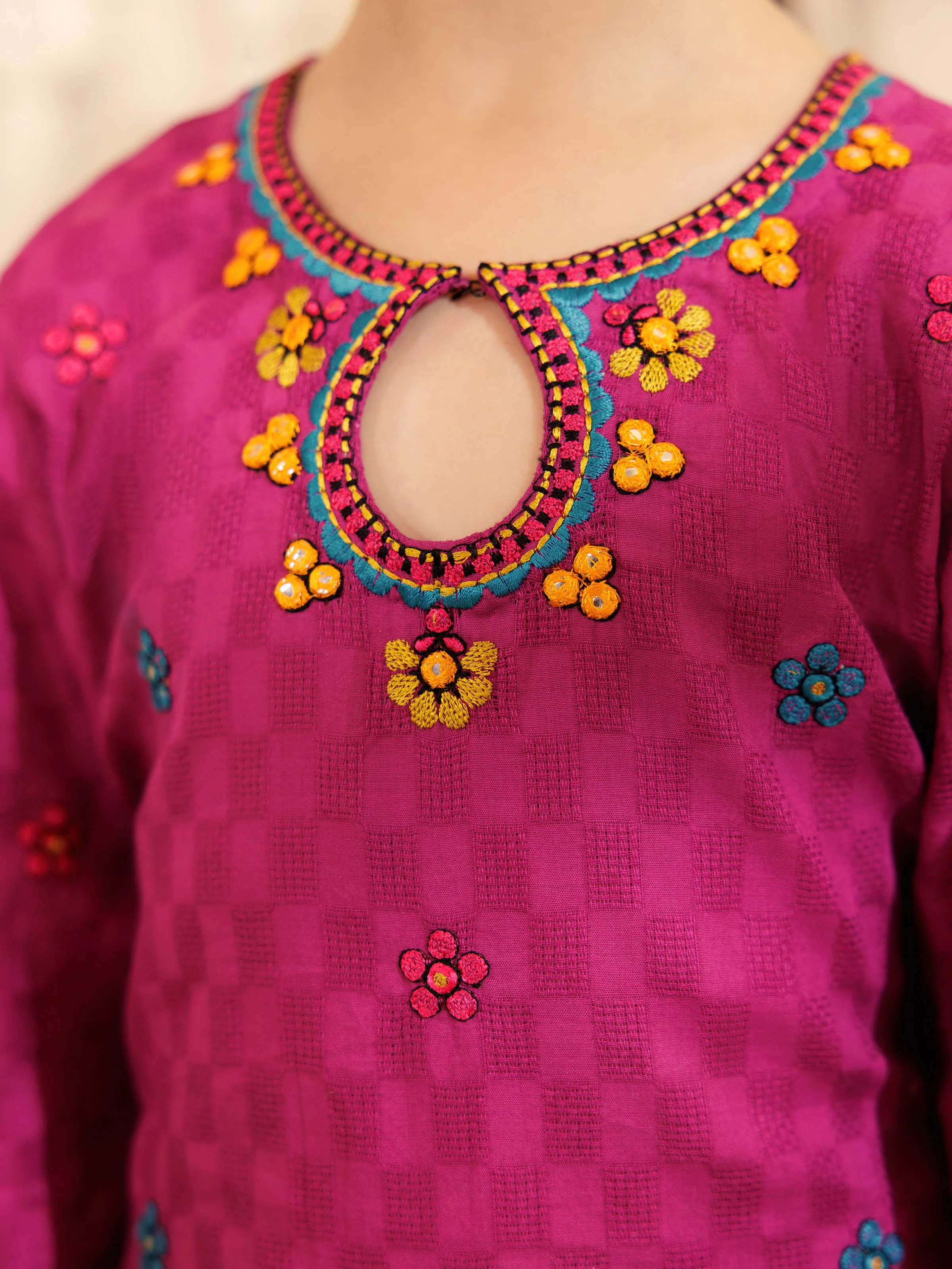 Embroidered Dobby Co-Ord Set - EGTKE5-71019ST - Image 4