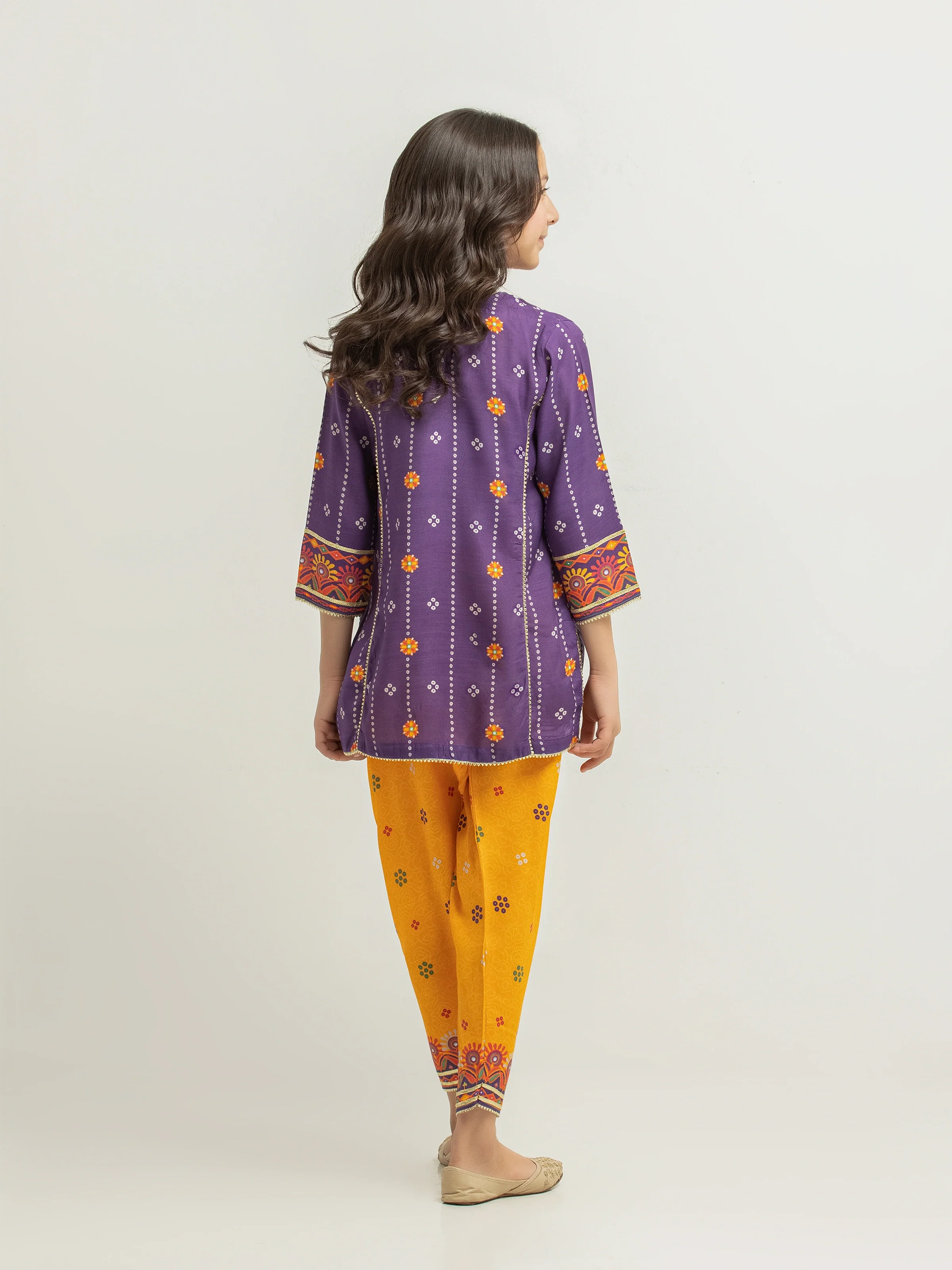 Printed Raw Silk Co-Ord Set - EGTKP6-74006ST - Image 6