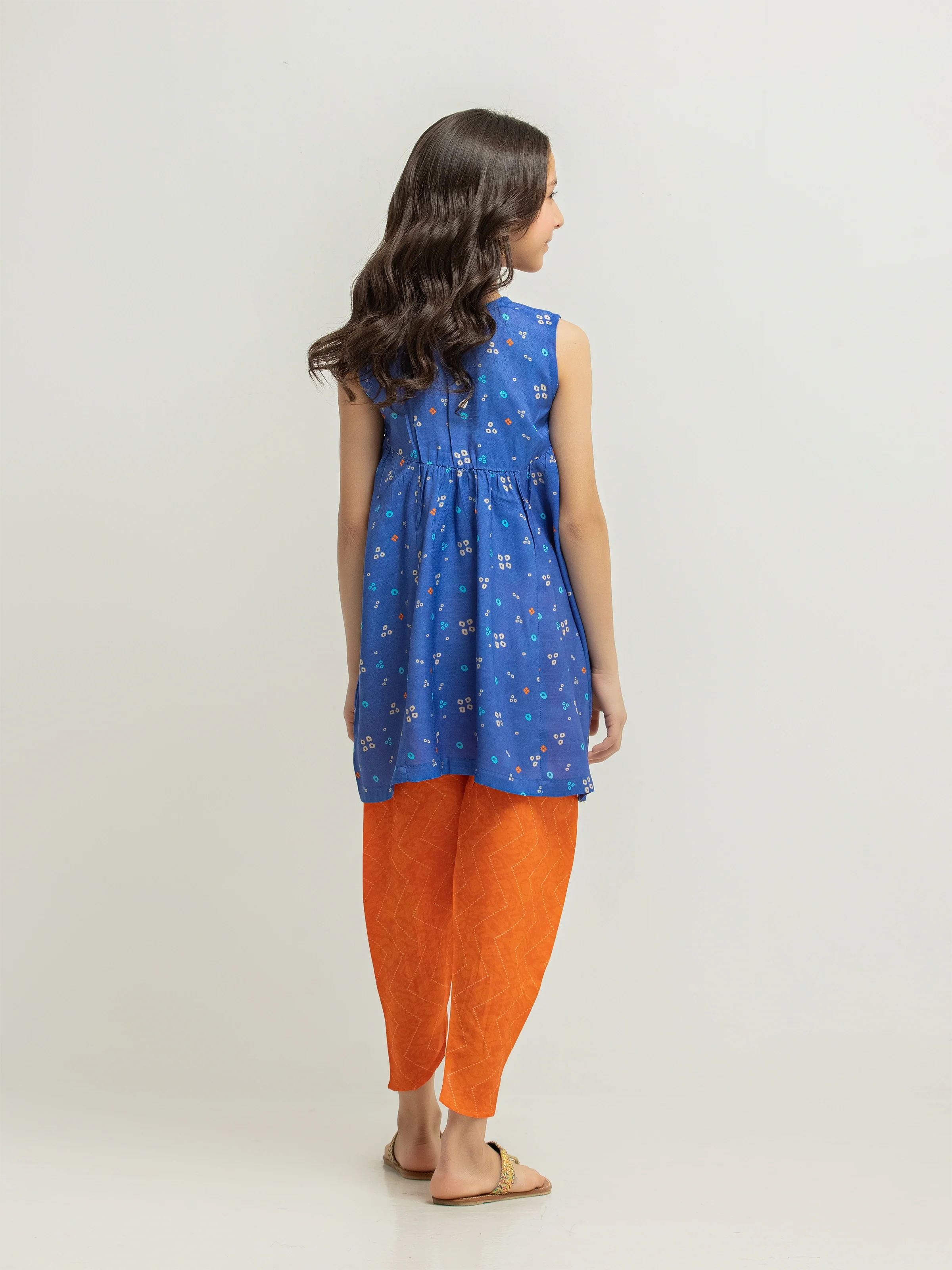 Printed Raw Silk Co-Ord Set - EGTKP6-74008ST - Image 2
