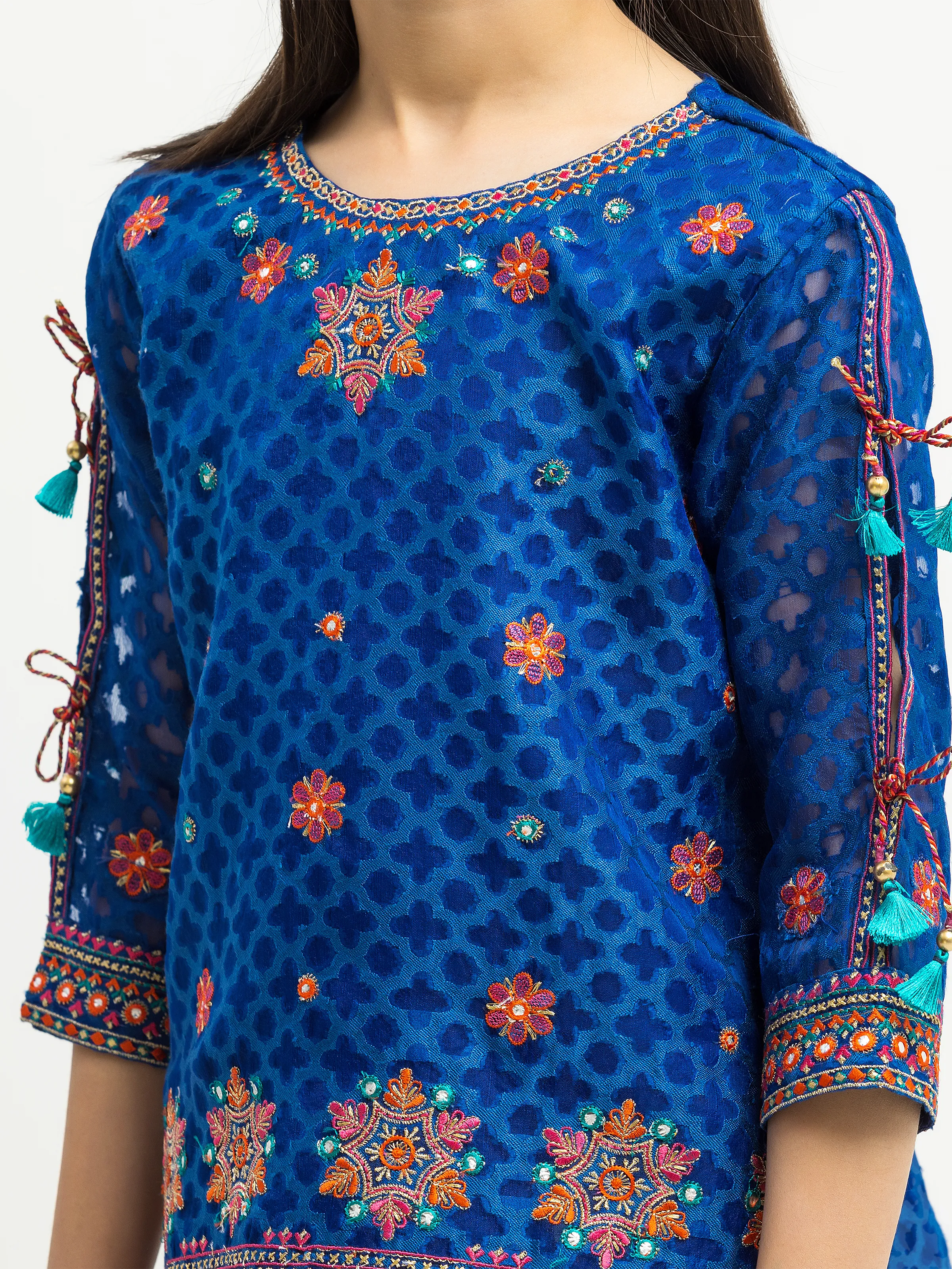 Embroidered Self Jacquard Co-Ord Set - EGTPLED5-50087ST - Image 4