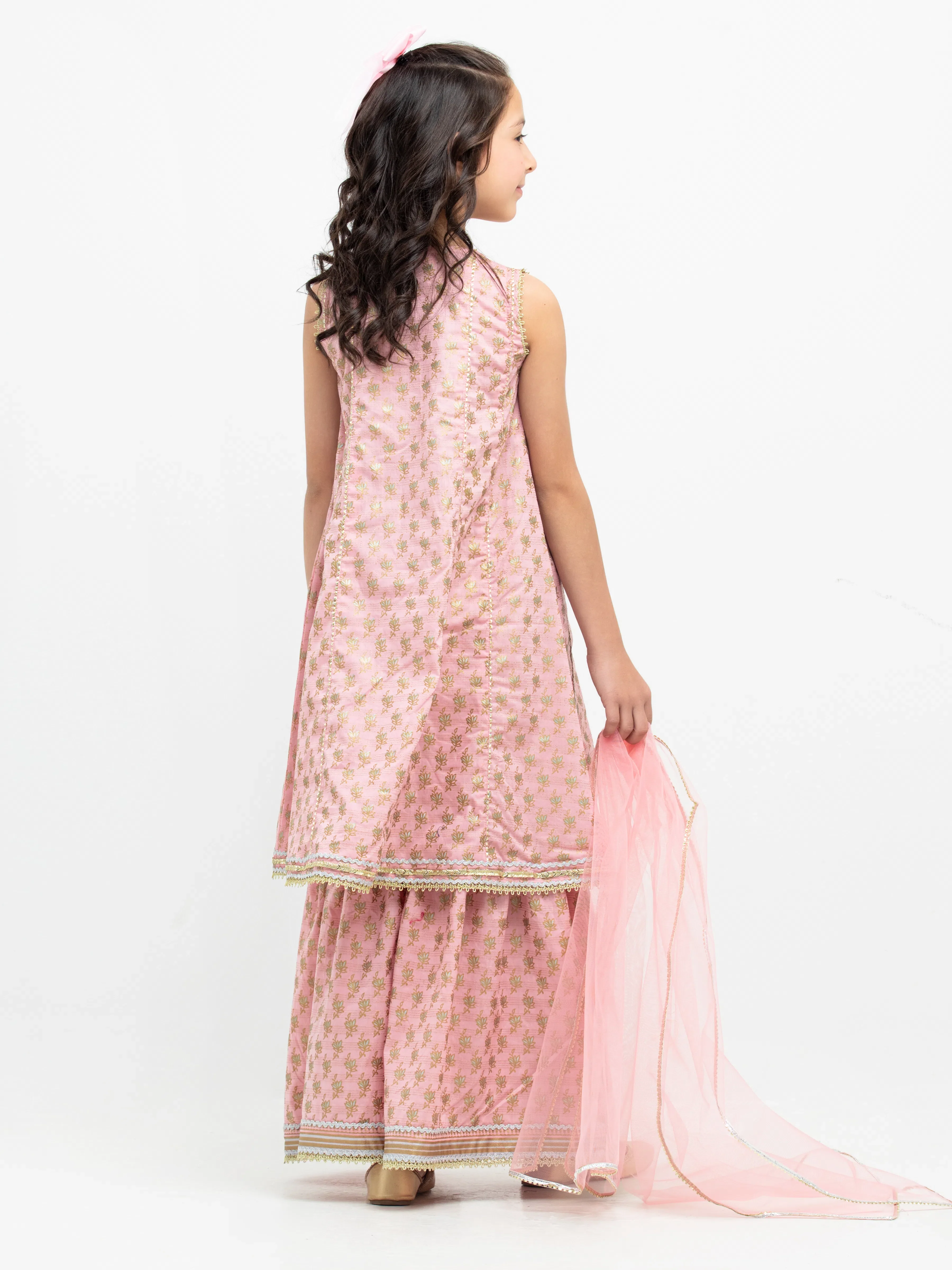 Block Print Mesuri Gharara Suit - EGTPL5-50032-3P - Image 5