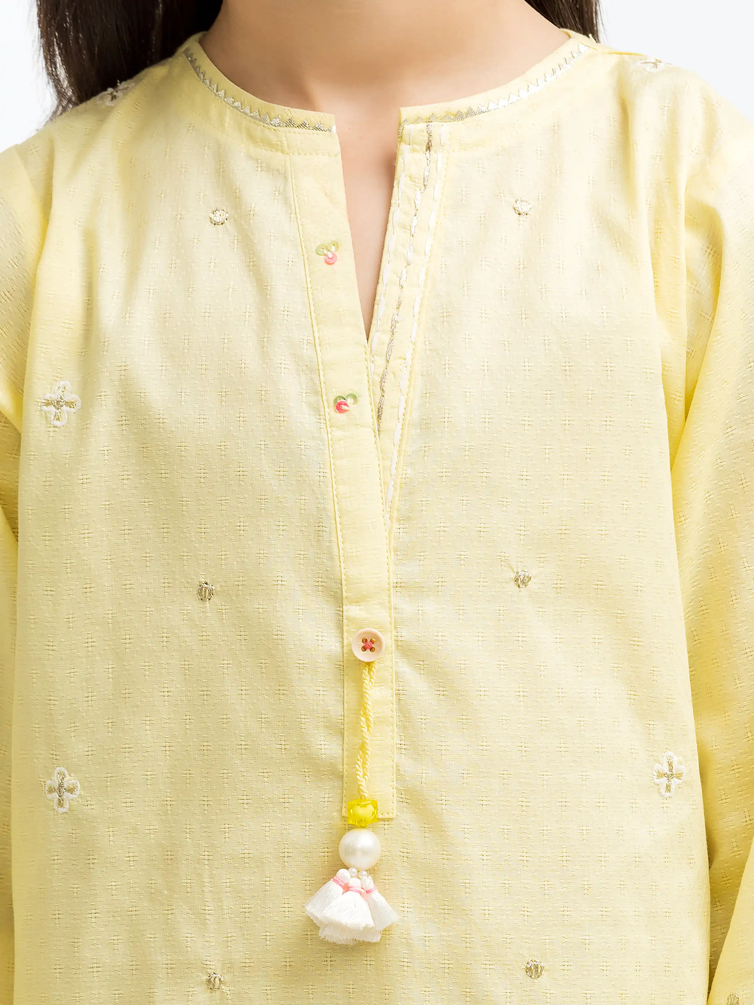 Embroidered Dobby Shirt Trouser - EGTKE24-70929ST - Image 3