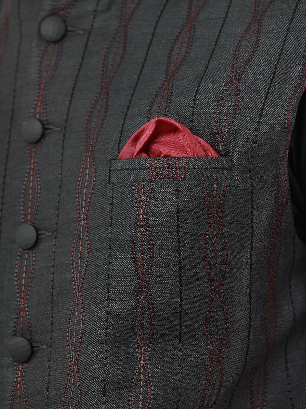 Embroidered Cotton Waistcoat - EMTWCC22-146 - Image 3