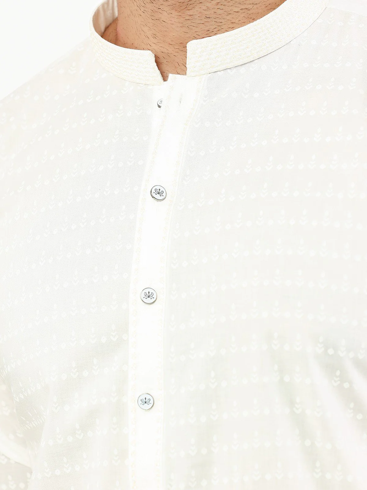 Embroidered Cotton Kurta - EMTK22S-99228 - Image 3