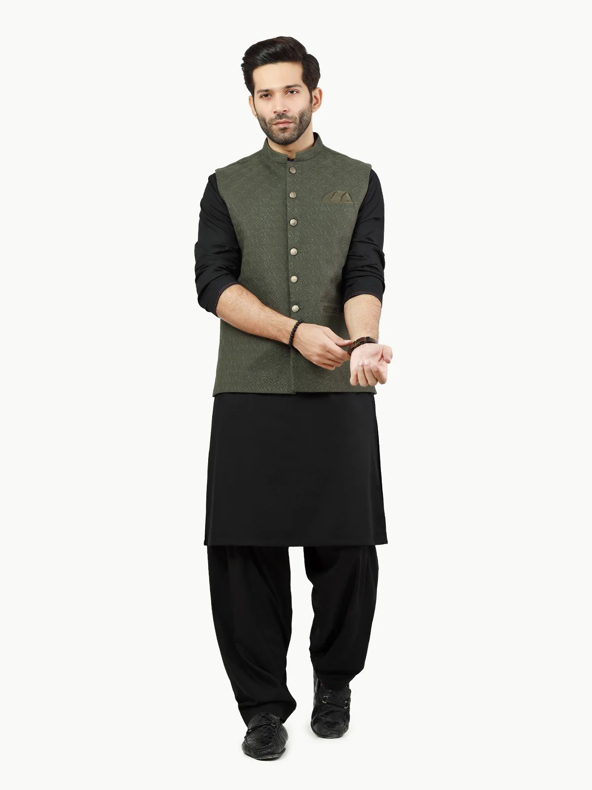 Embroidered Cotton Waistcoat - EMTWCC22-152