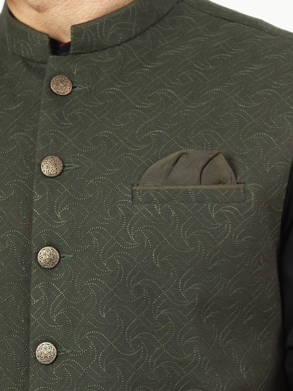 Embroidered Cotton Waistcoat - EMTWCC22-152 - Image 4
