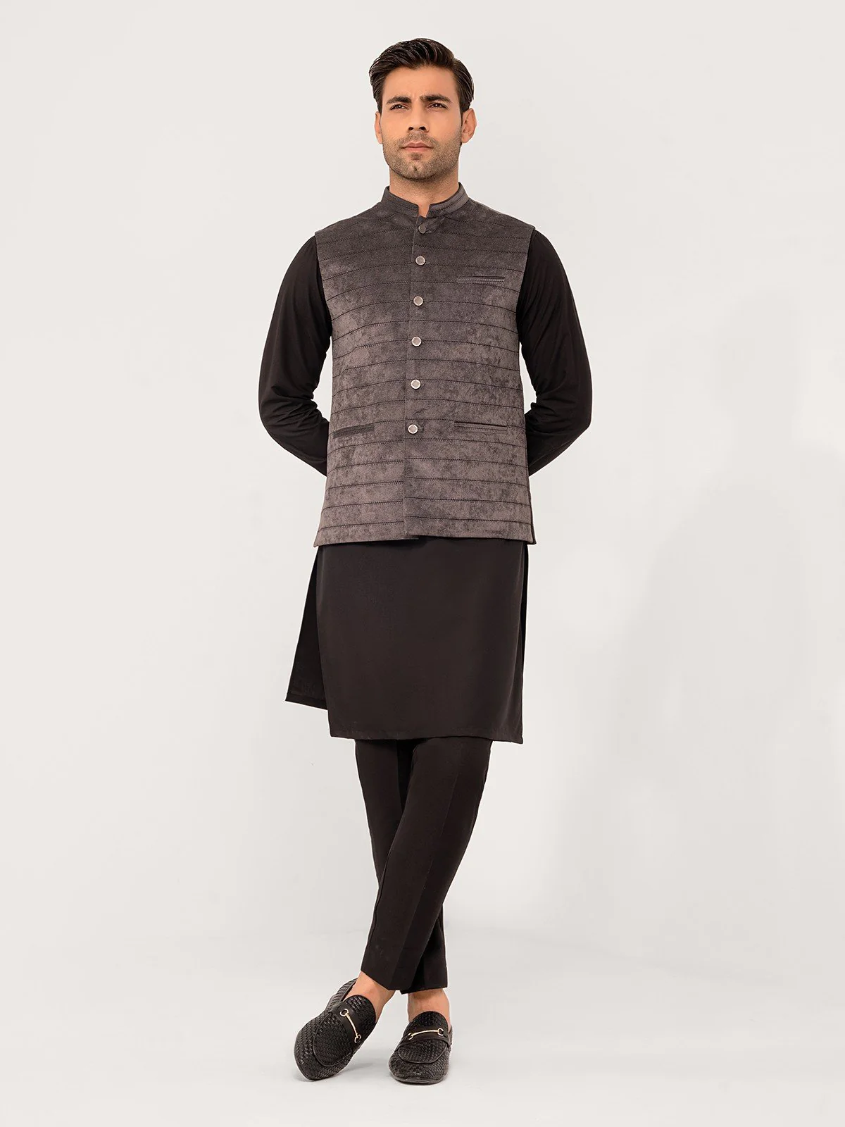 Embroidered Corduroy Waistcoat - EMTWC23-35891