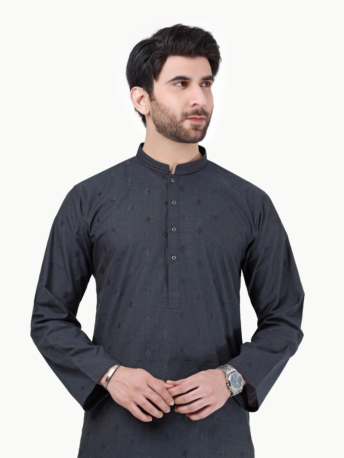 Embroidered Cotton Kurta - EMTKC22-066 - Image 2