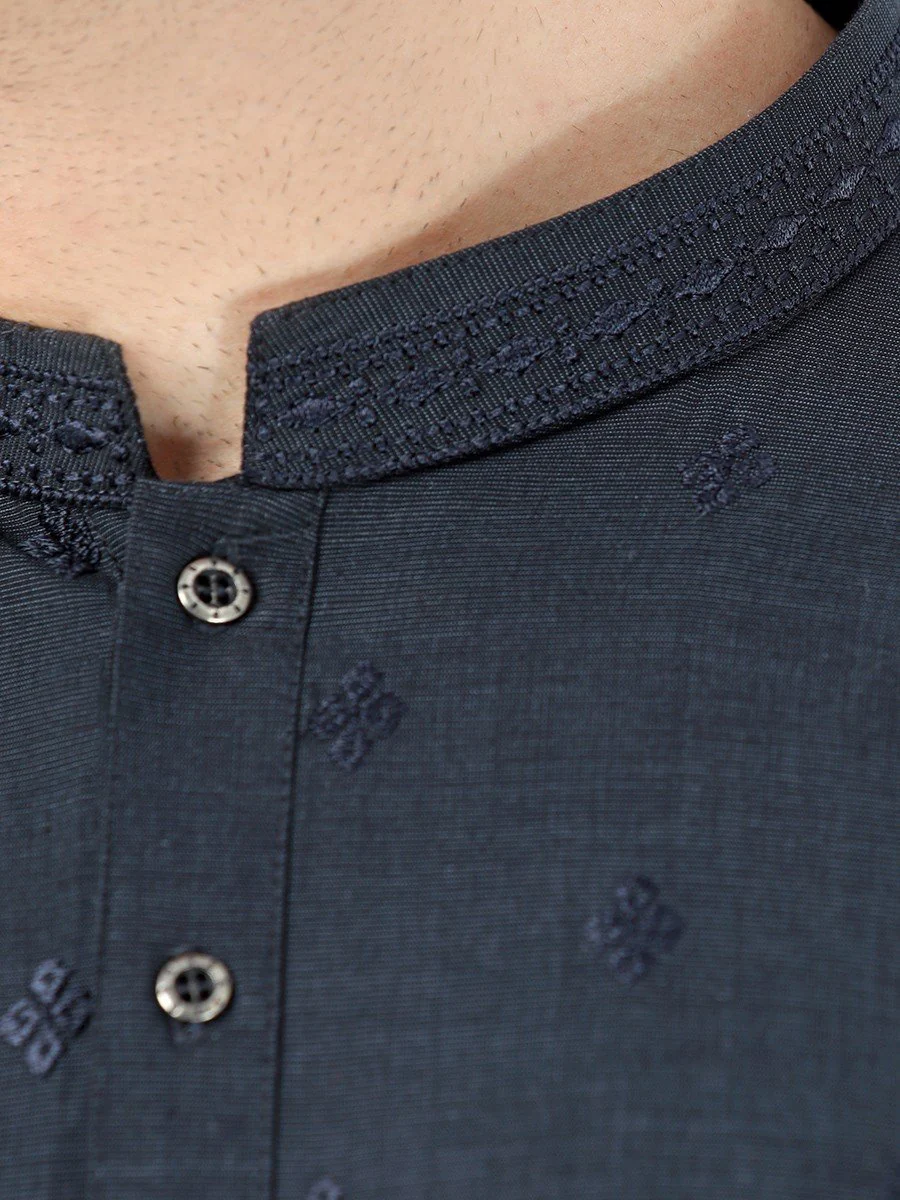Embroidered Cotton Kurta - EMTKC22-066 - Image 5