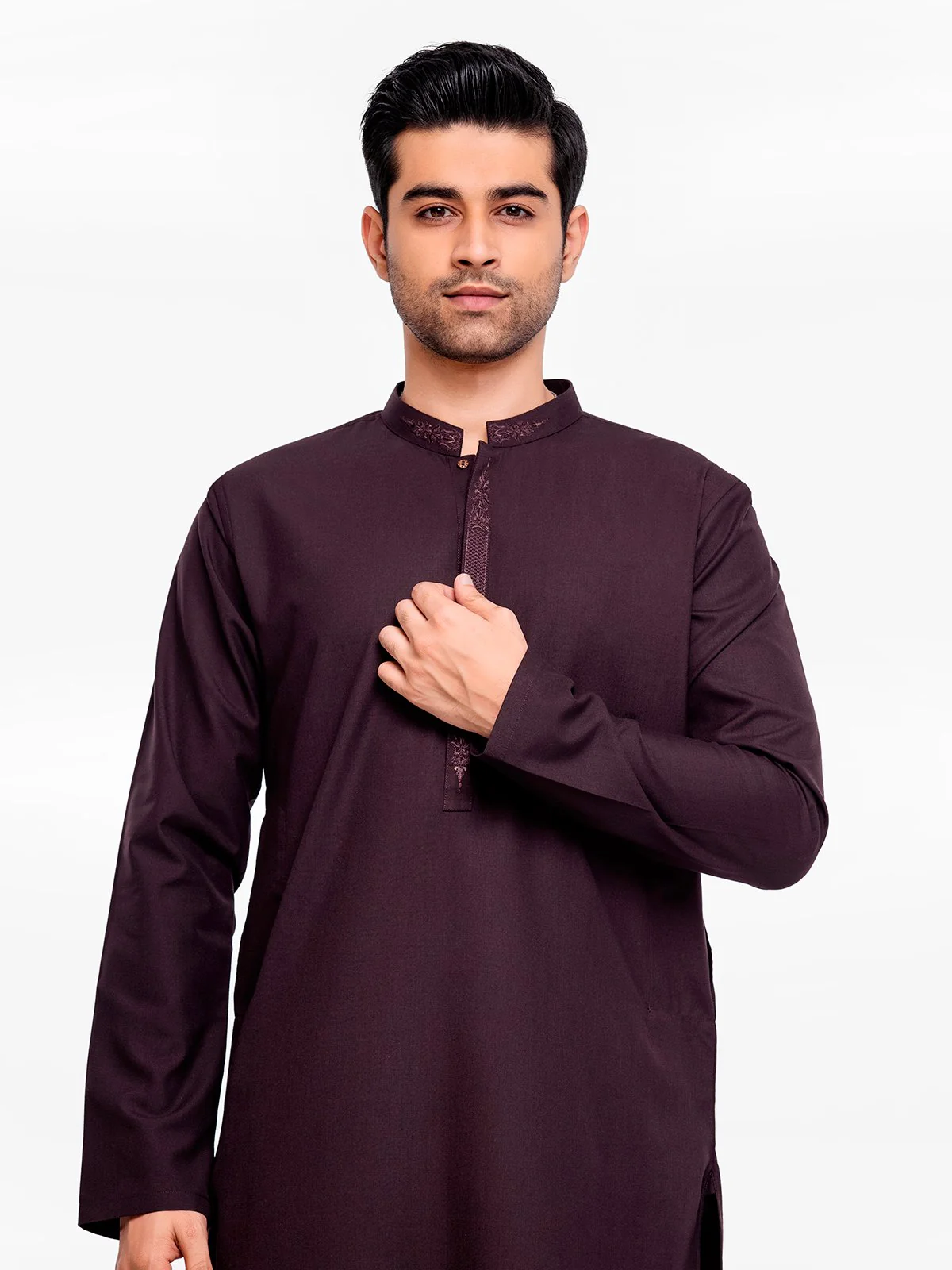 Embroidered Blended Kurta Pajama - EMTSW23-99390 - Image 2