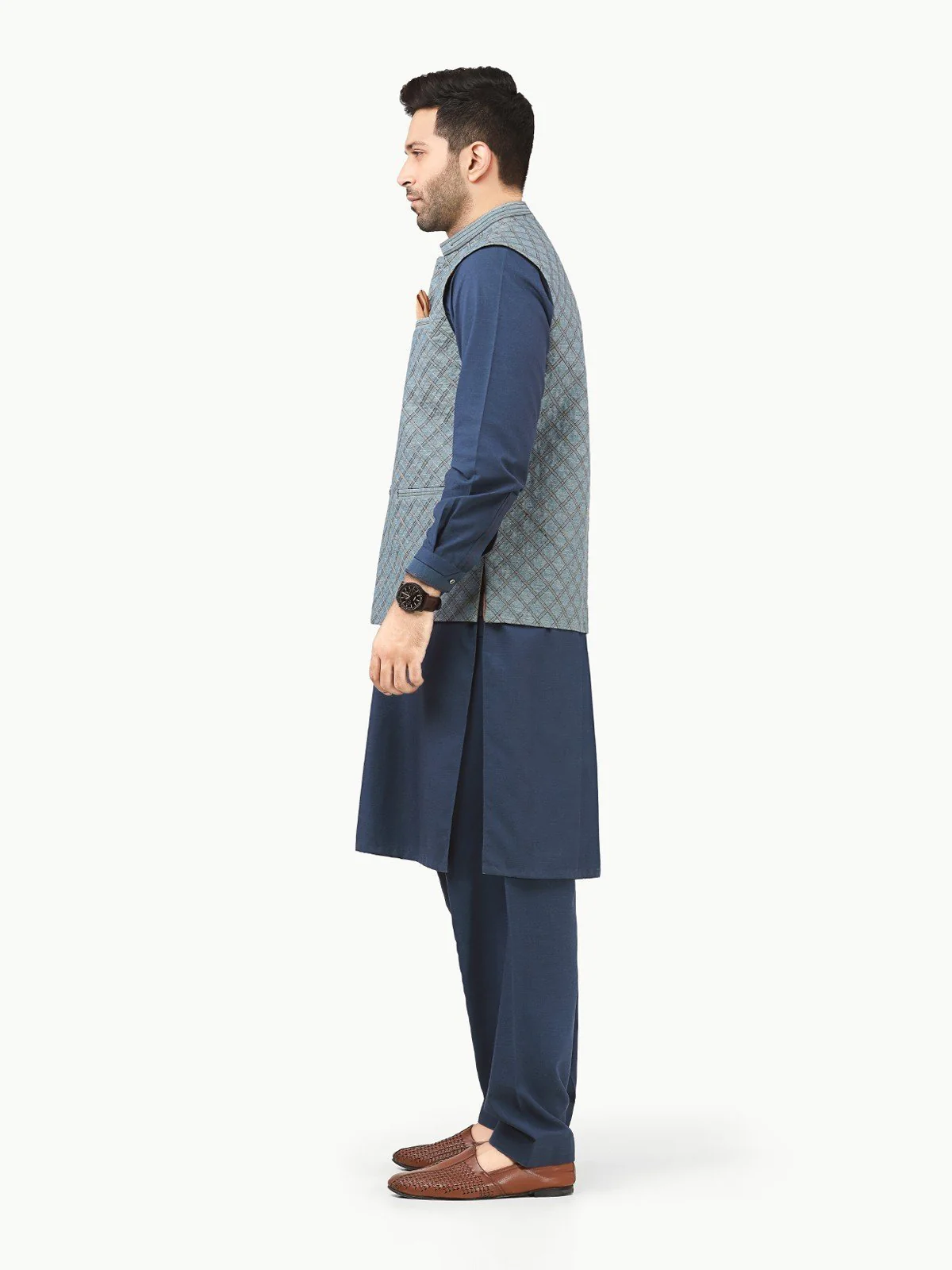 Embroidered Cotton Waistcoat - EMTWCC22-132 - Image 3