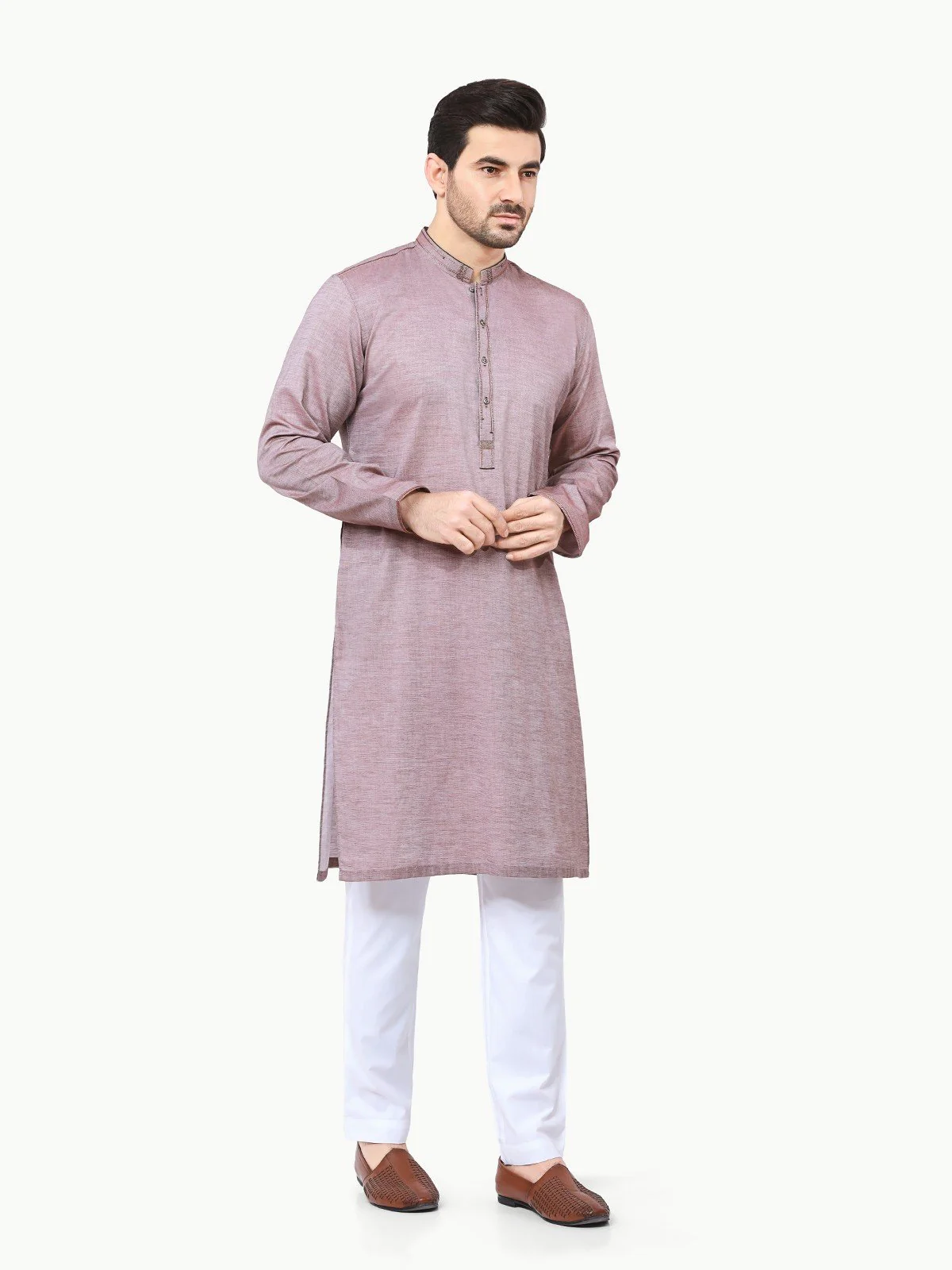 Embroidered Cotton Kurta - EMTK22S-99141 - Image 3