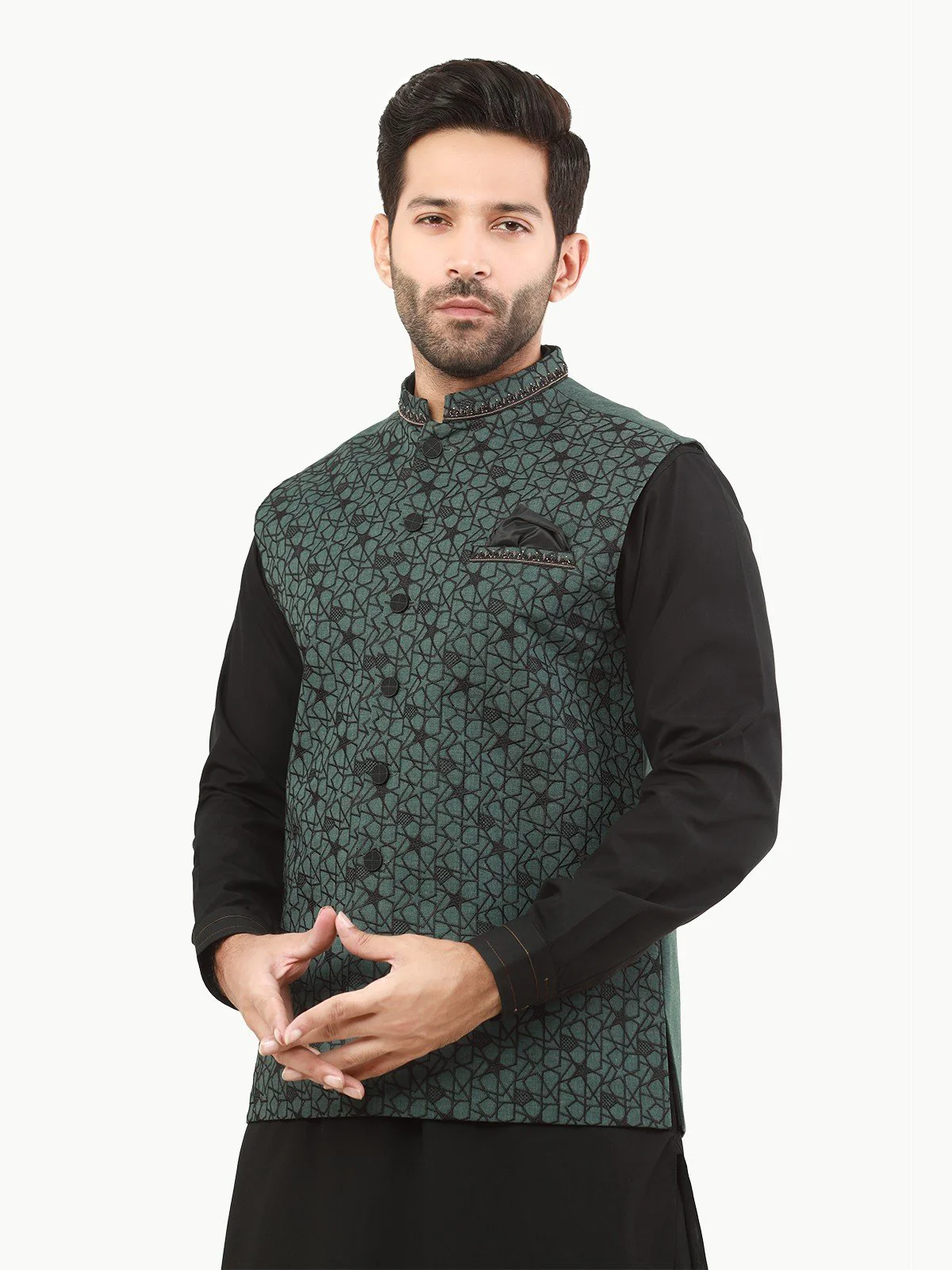 Embroidered Cotton Waistcoat - EMTWCC22-145 - Image 2