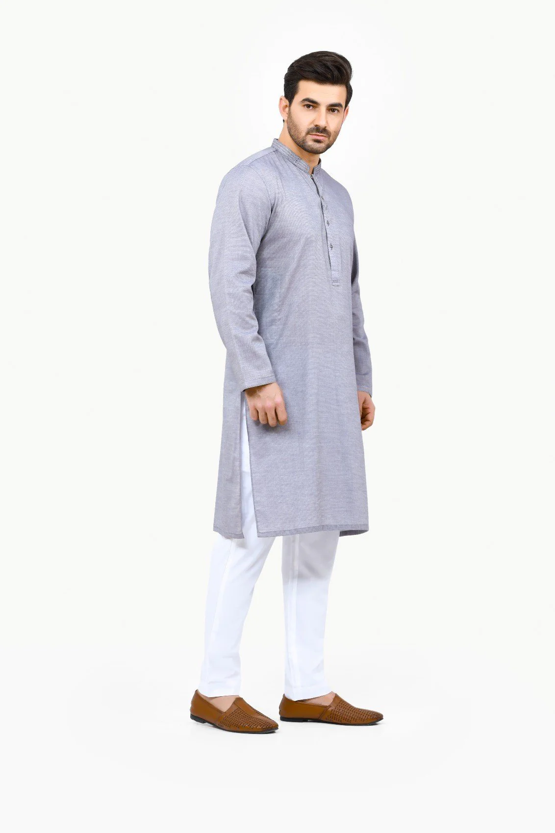 Embroidered Cotton Kurta - EMTK22S-99134 - Image 3