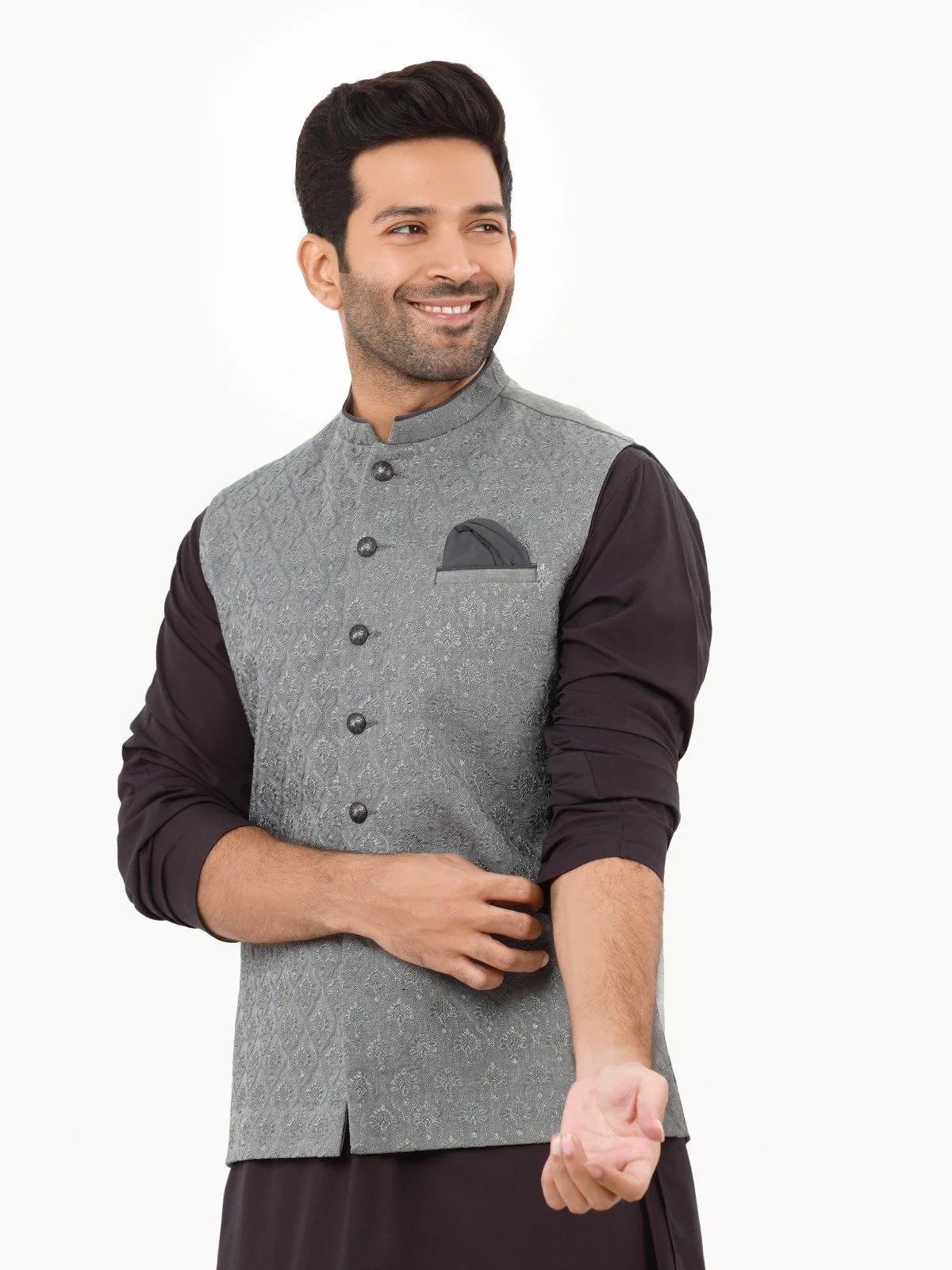 Embroidered Cotton Waistcoat - EMTWCC22-137 - Image 2