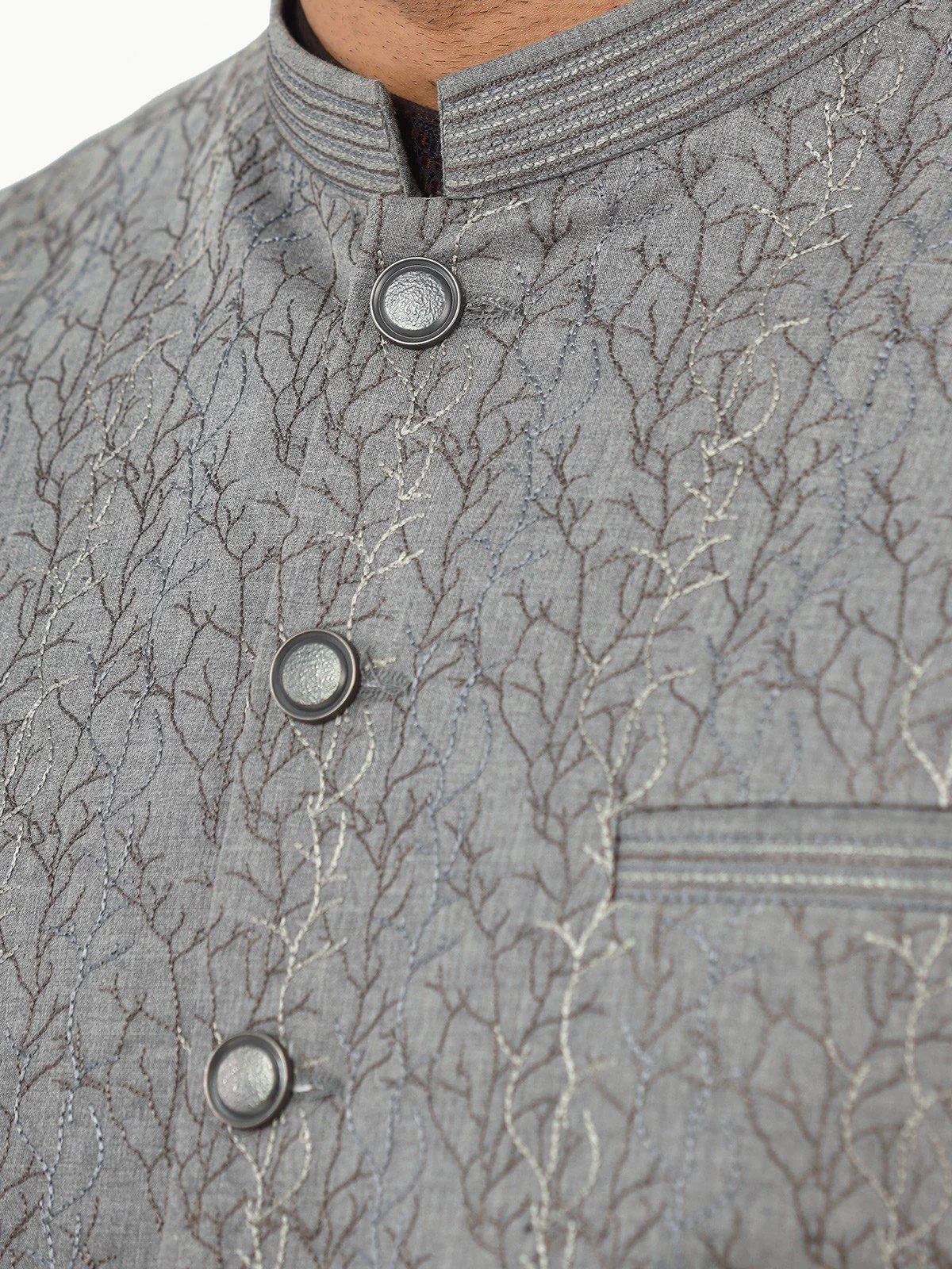 Embroidered Cotton Waistcoat - EMTWCC22-141 - Image 3