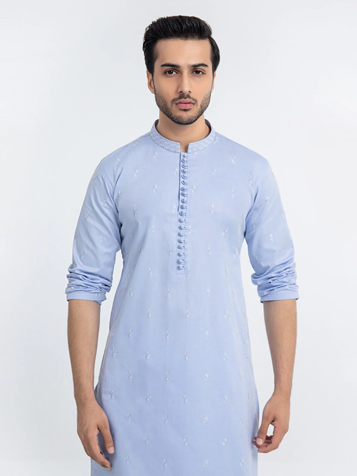 Embroidered Cotton Kurta - EMTKC22-075 - Image 4