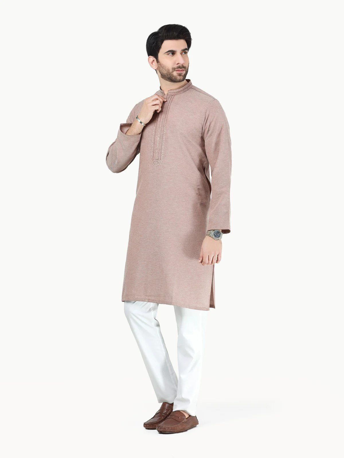 Embroidered Cotton Kurta - EMTK22-99273 - Image 3