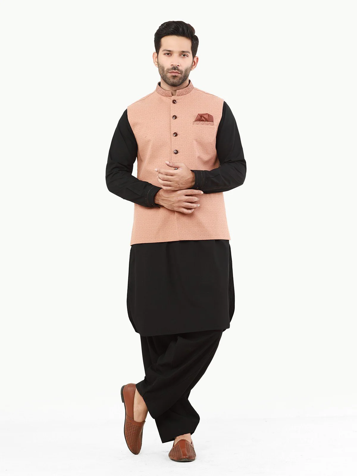 Embroidered Cotton Waistcoat - EMTWC22-35807