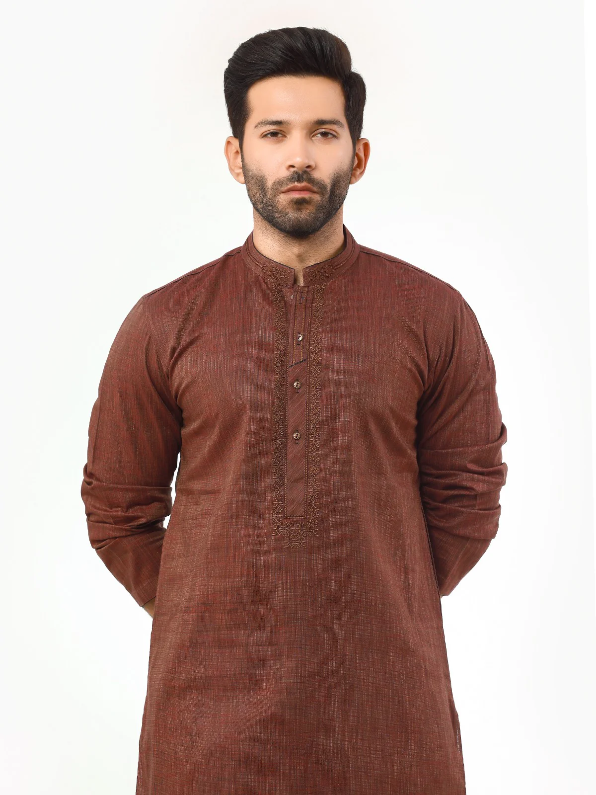 Embroidered Cotton Kurta - EMTK22S-99239 - Image 2