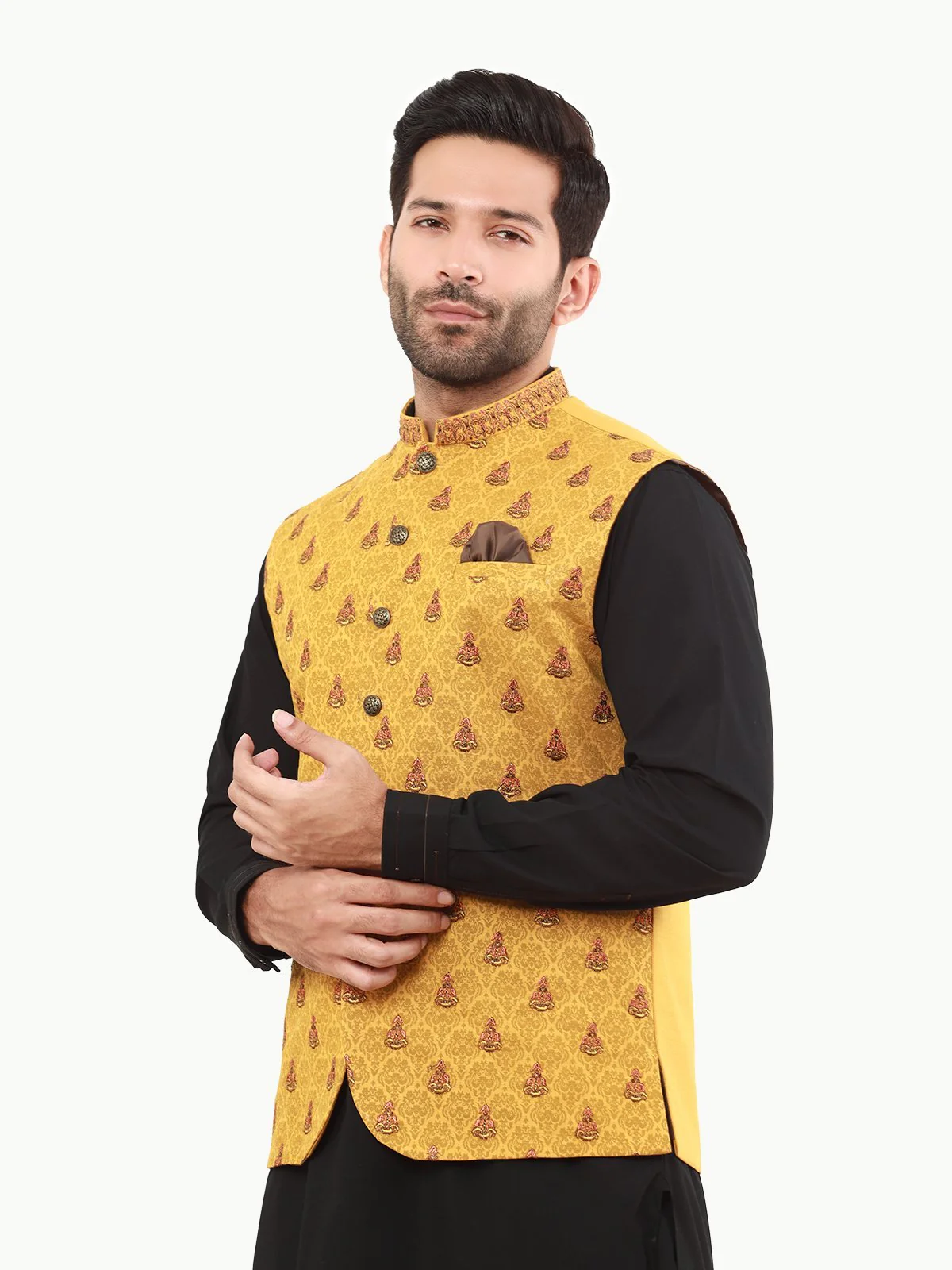 Embroidered Cotton Waistcoat - EMTWCC22-115 - Image 3