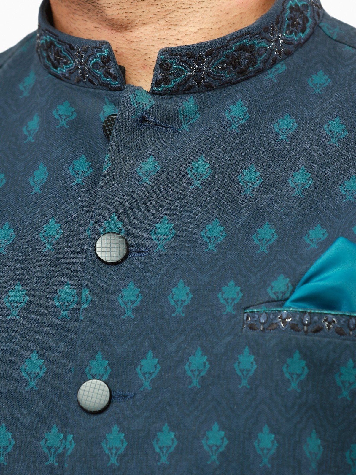 Embroidered Cotton Waistcoat - EMTWC22-35791 - Image 4