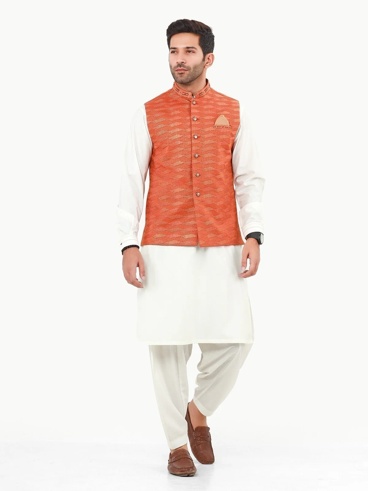Embroidered Khaddar Waistcoat - EMTWCC22-126