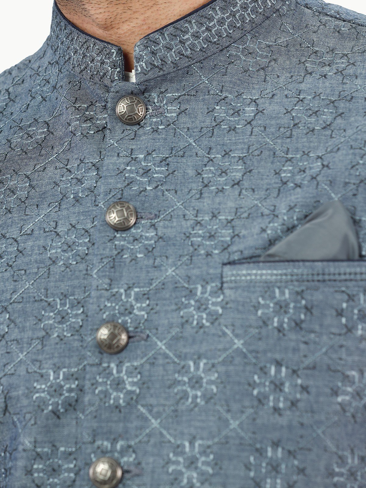 Embroidered Cotton Waistcoat - EMTWCC22-136 - Image 4