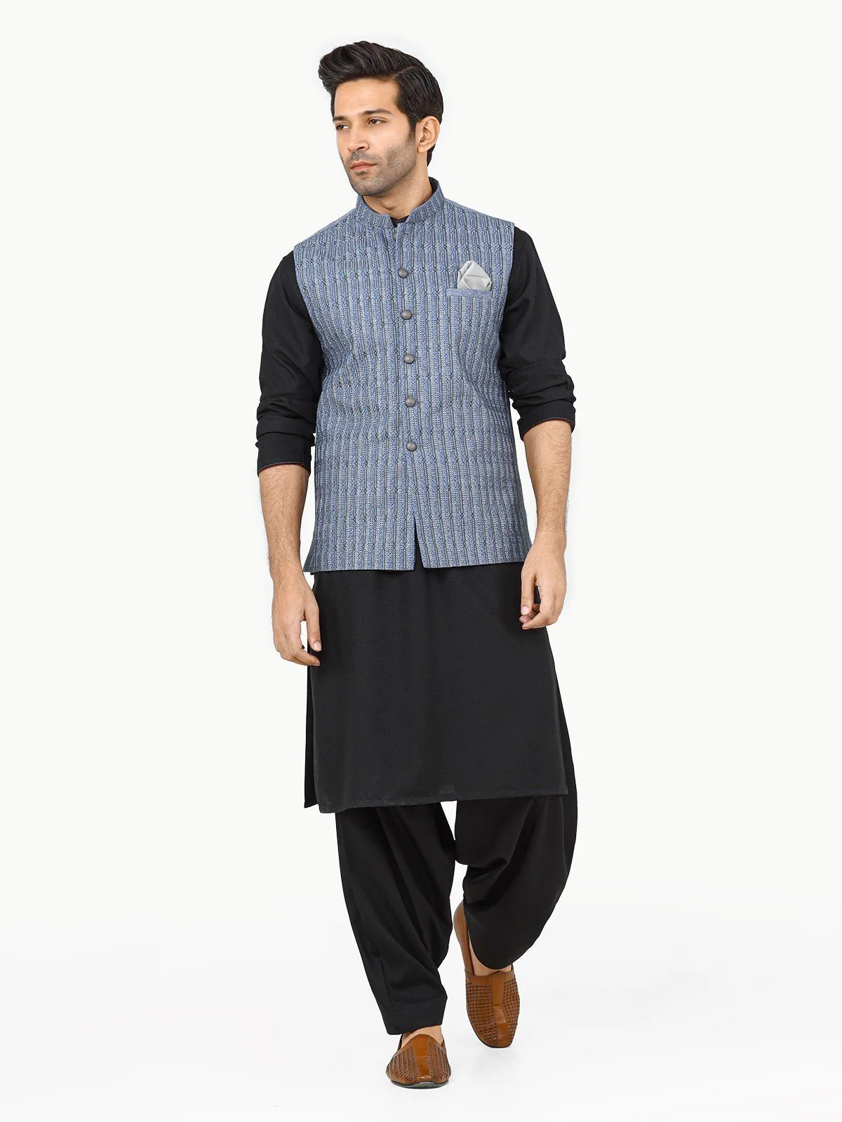 Embroidered Cotton Waistcoat - EMTWCC22-139