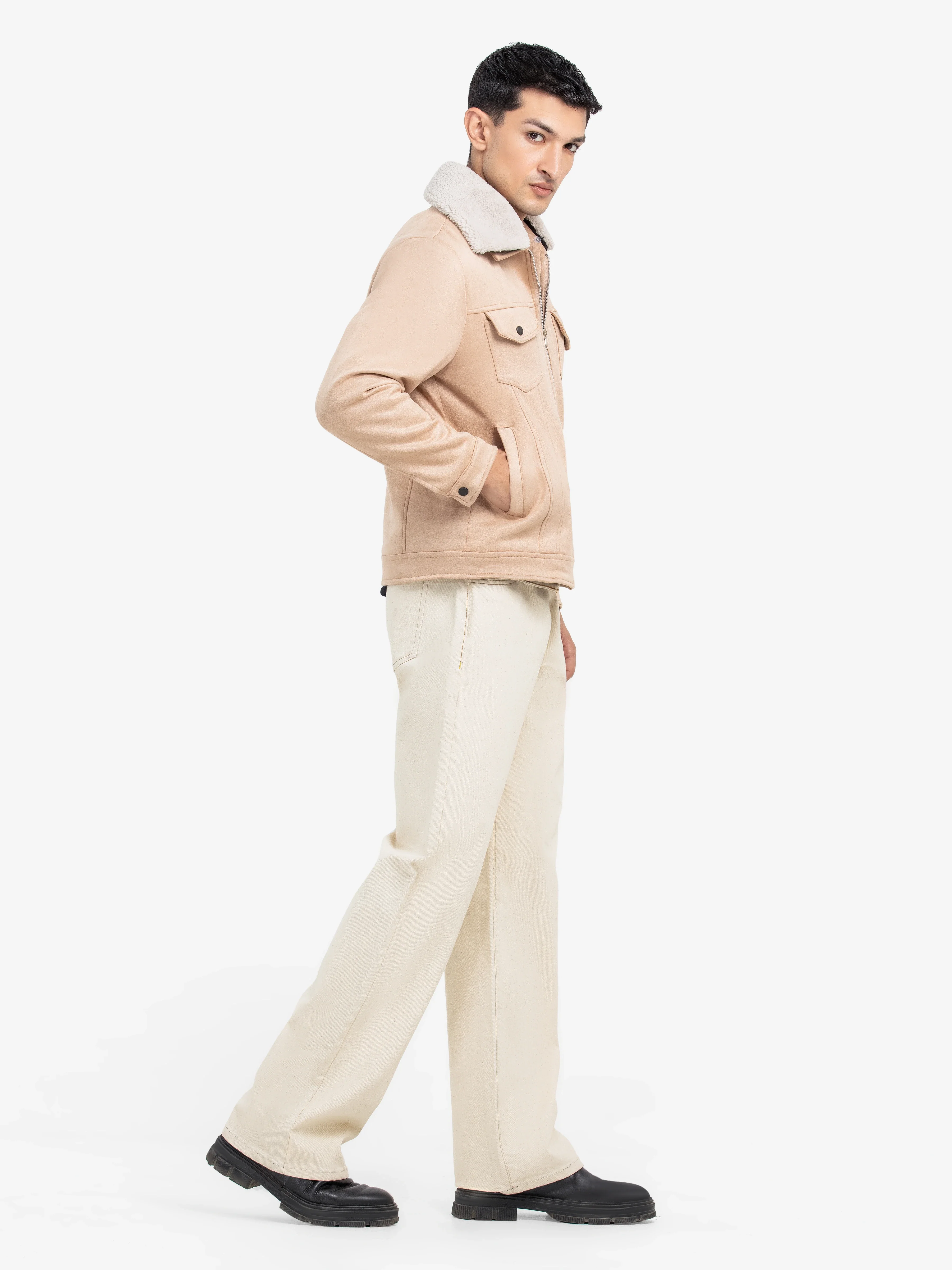 Fur Collar Suede Jacket - EMTJ24-018 - Image 5