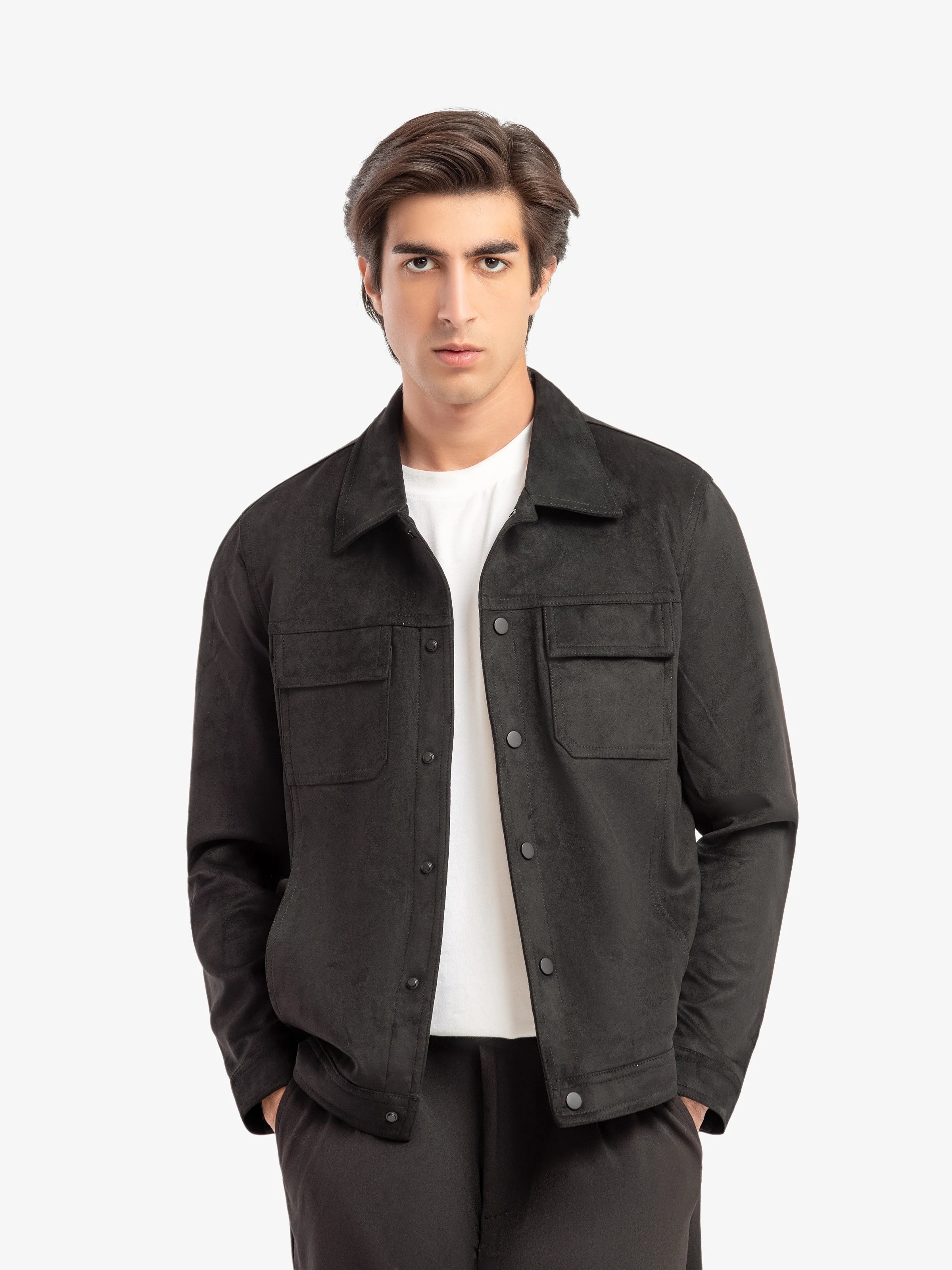 Double Pocket Suede Jacket - EMTJ5-003