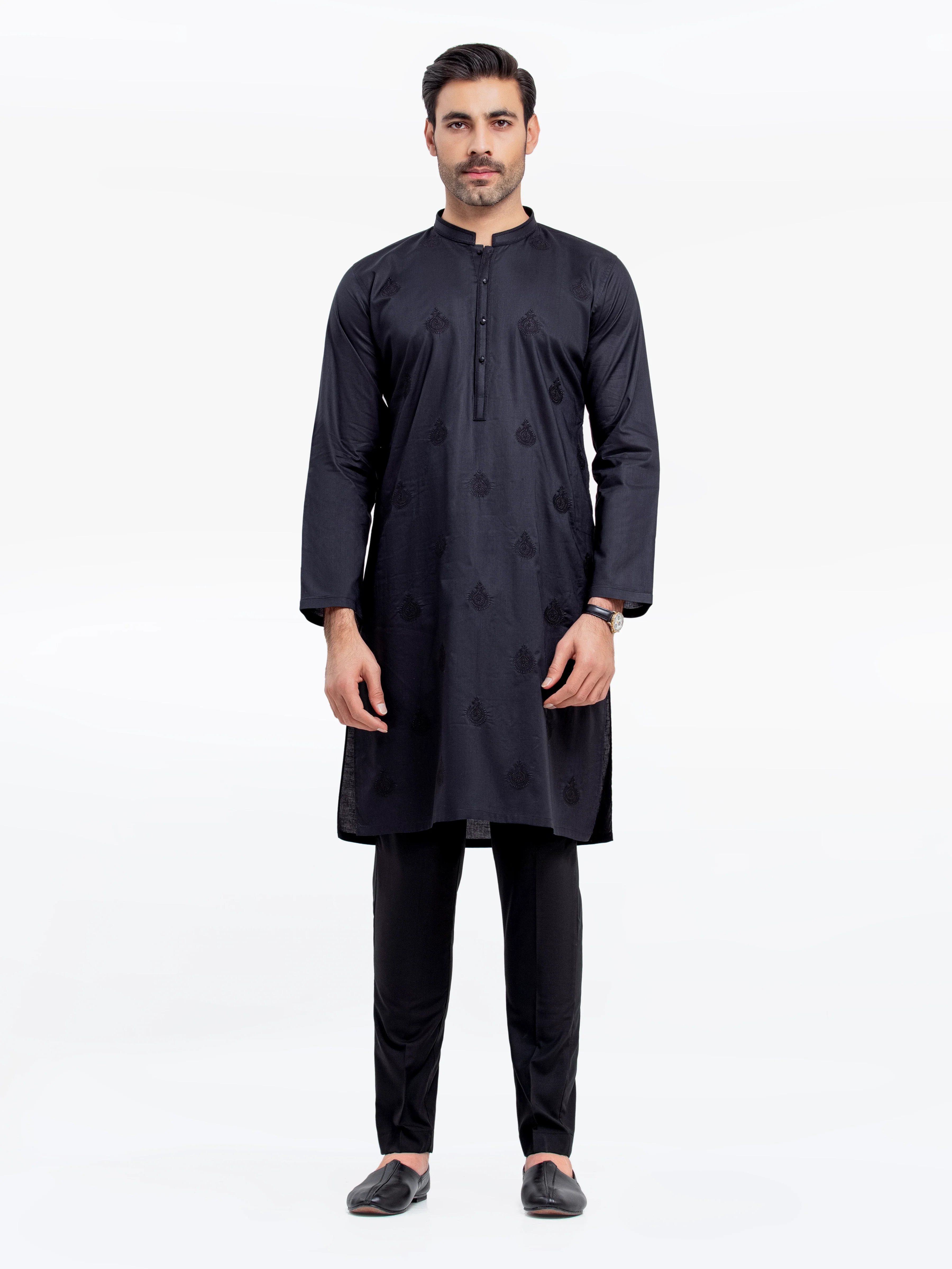Embroidered Cotton Kurta - EMTK25S-99495