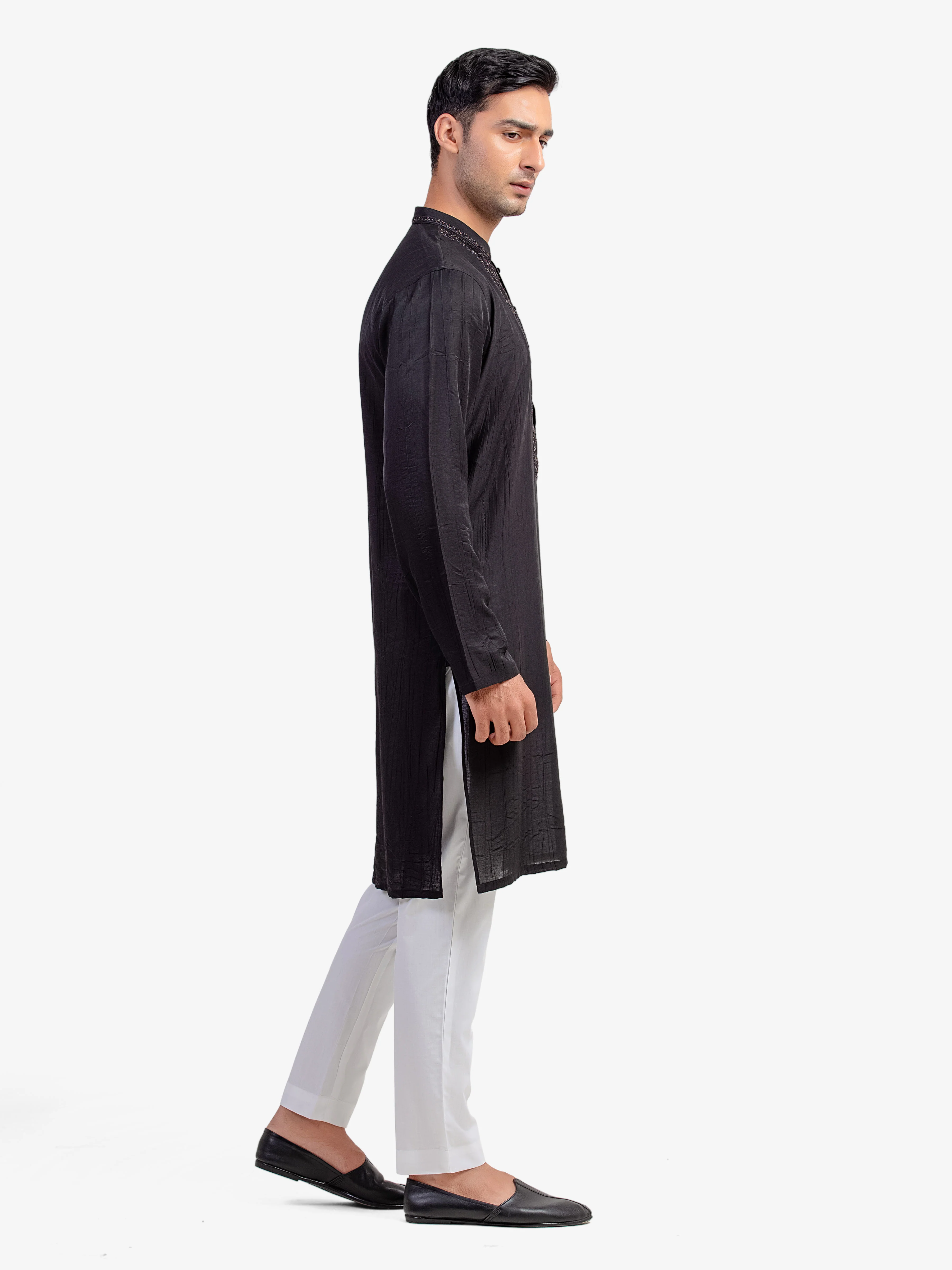 Embroidered Silk Kurta - EMTKC5-155 - Image 3