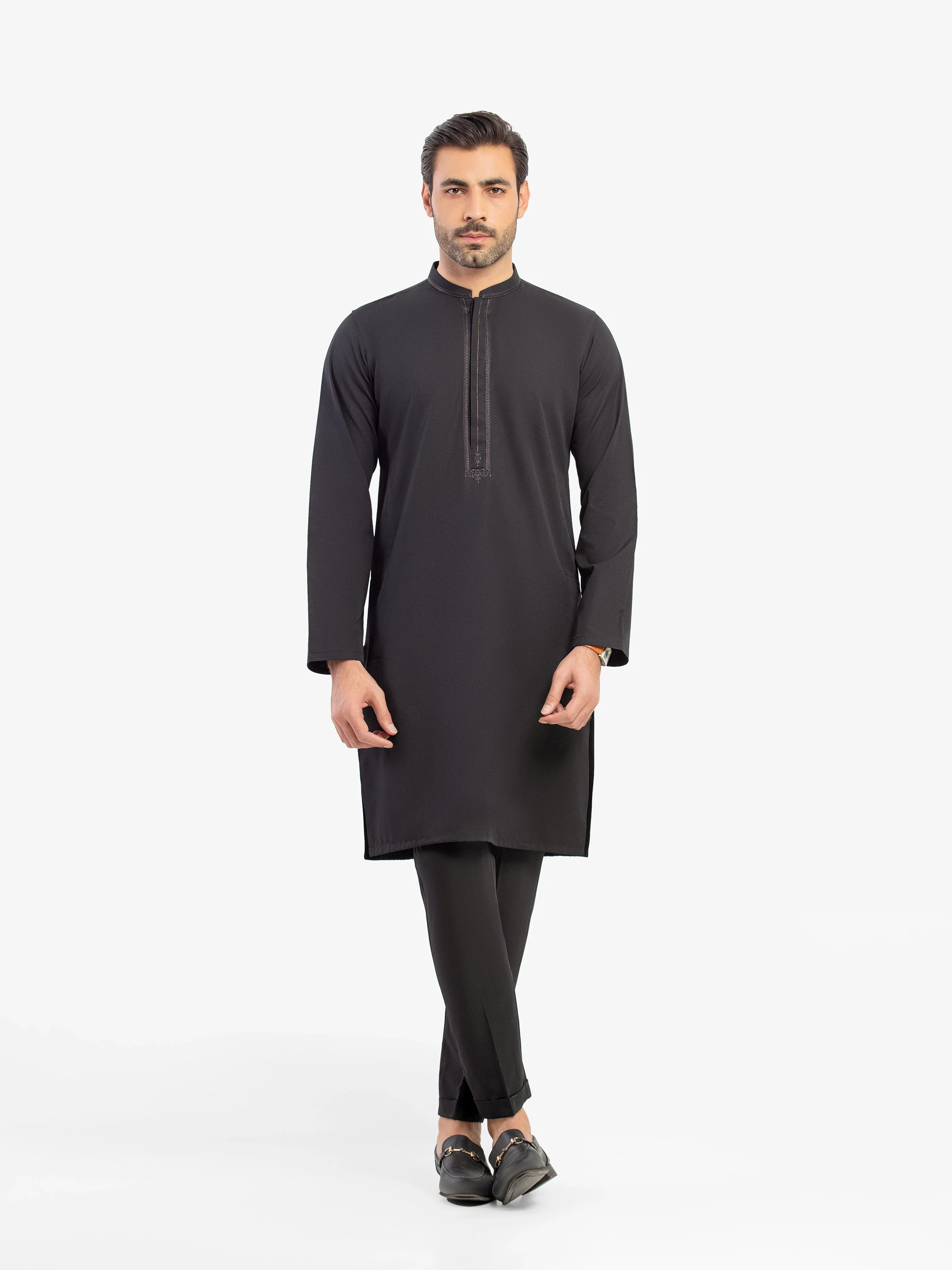 Embroidered Blended Kurta Pajama - EMTKPT5-084
