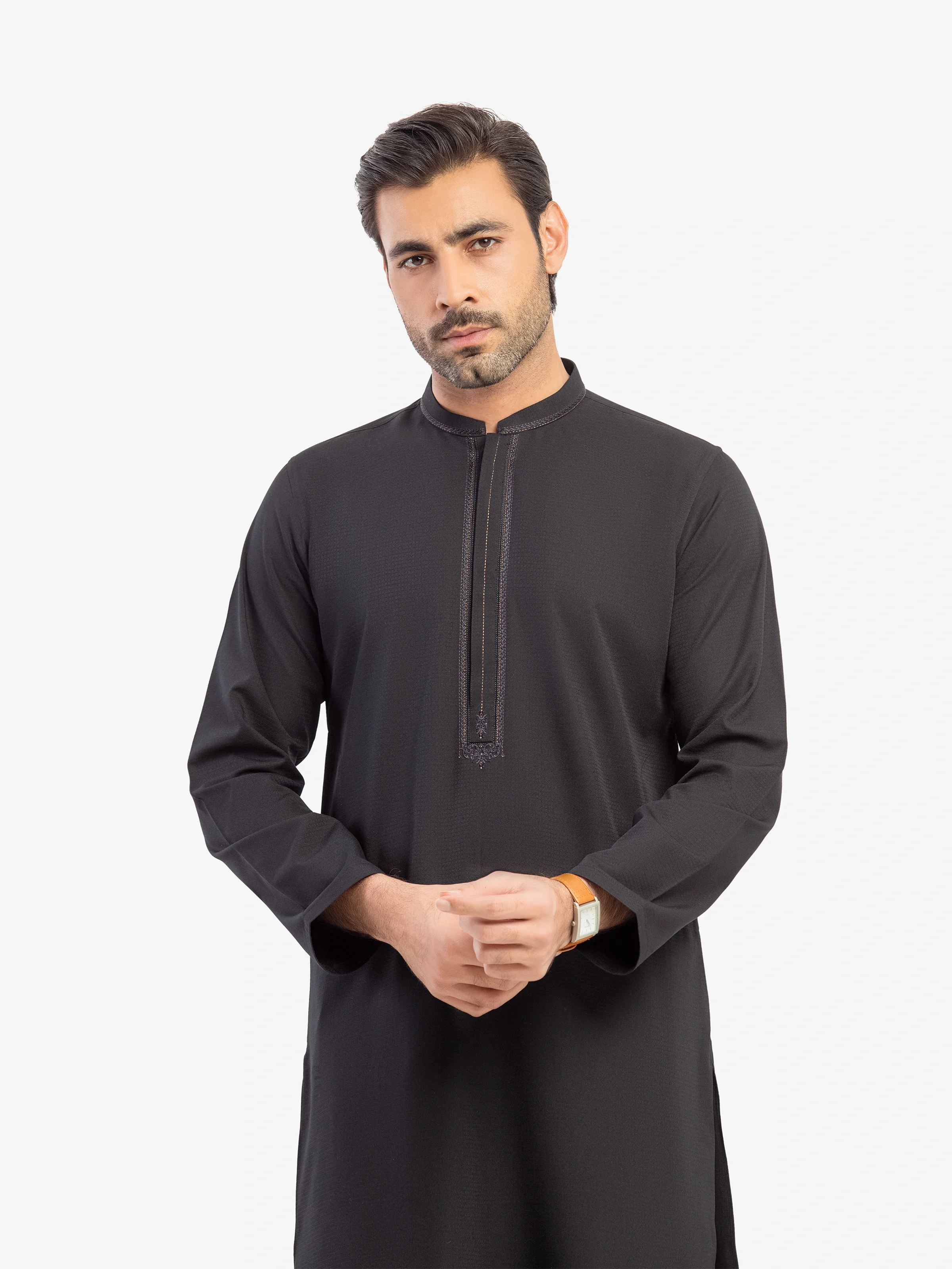 Embroidered Blended Kurta Pajama - EMTKPT5-084 - Image 2