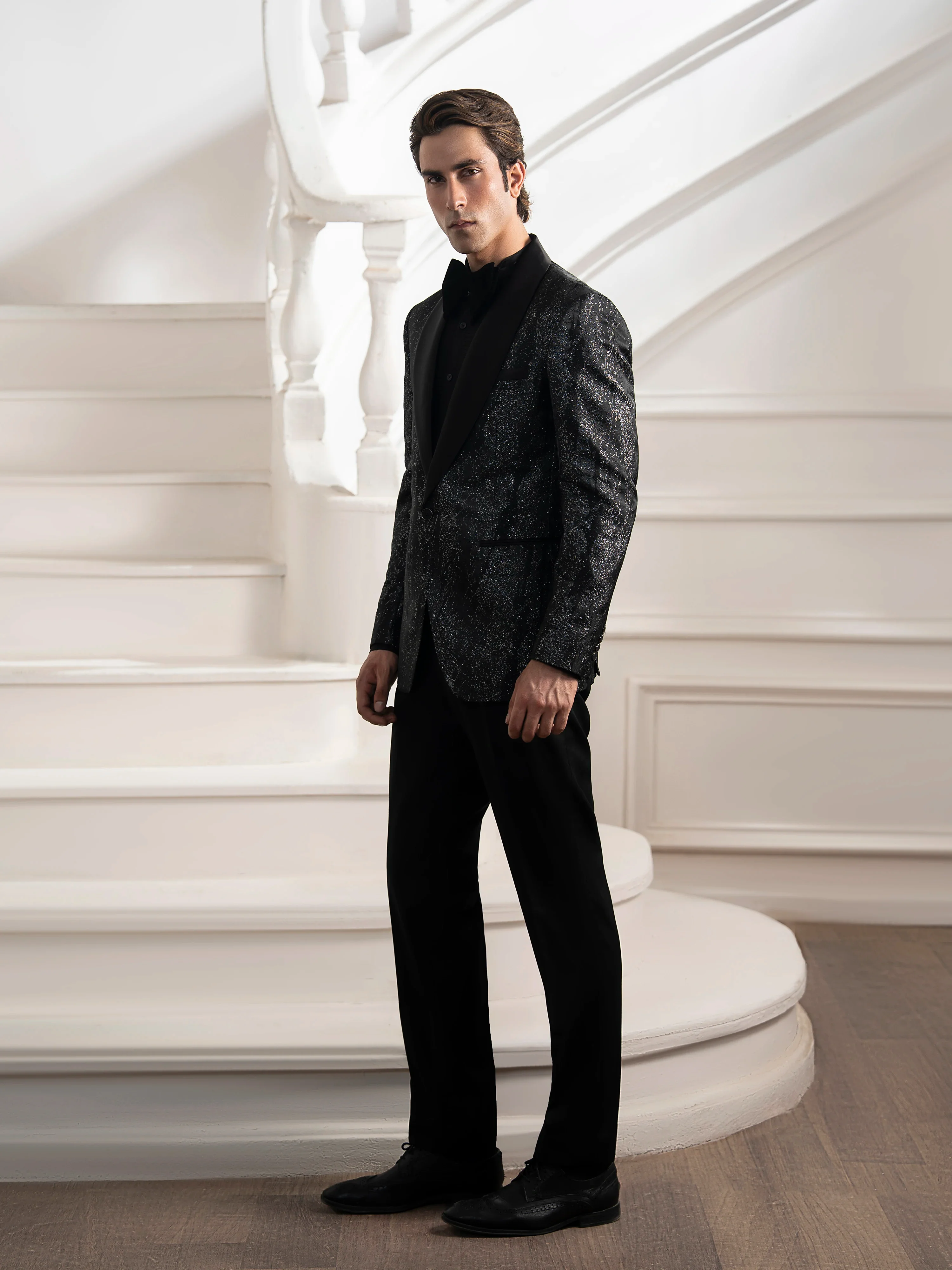 Rounded Shawl Collar Tuxedo Suit - ECMTCPT5-1014 - Image 5