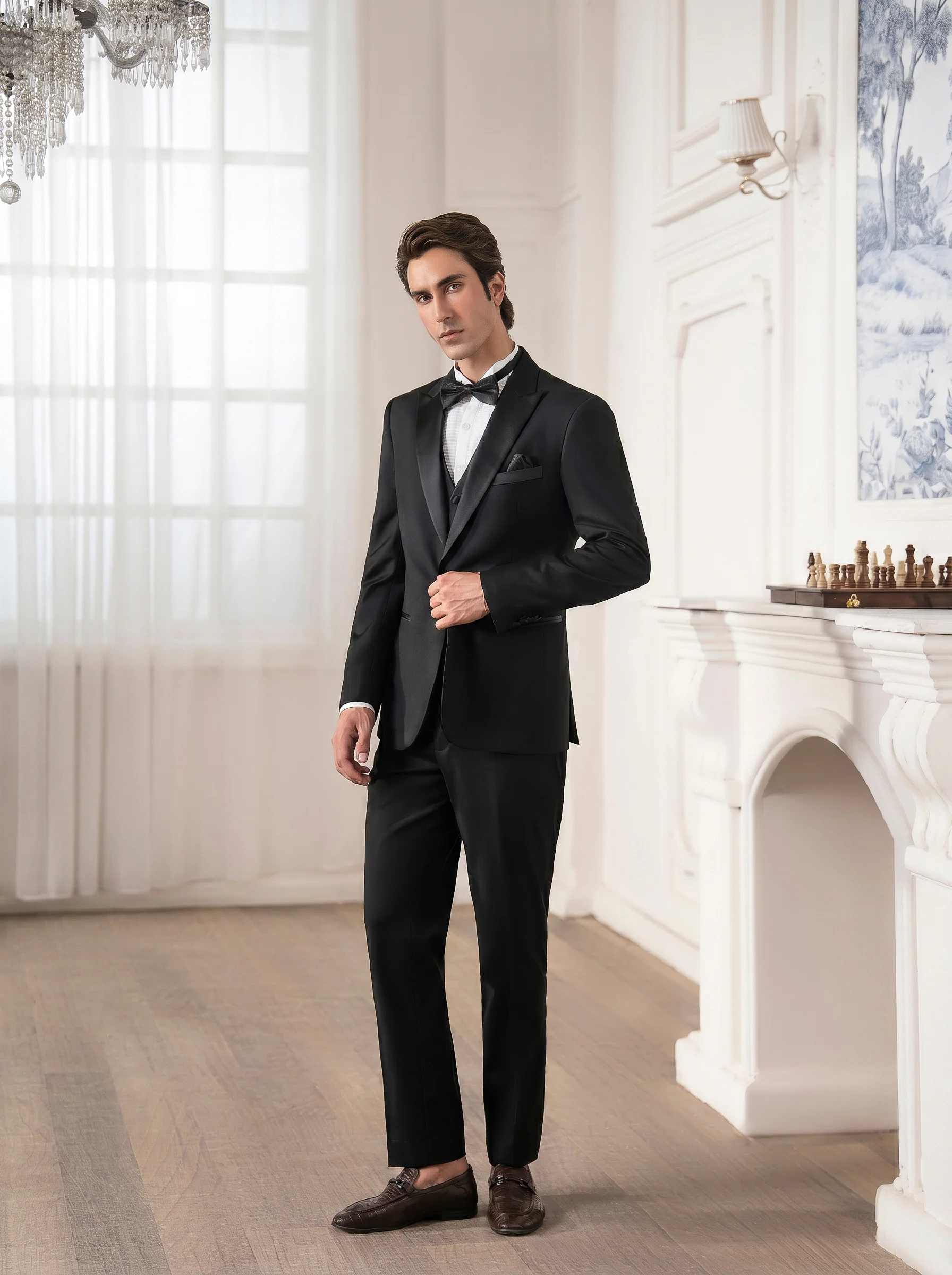 Peak Lapel Collar Tuxedo Suit - ECMTCPT5-1016 - Image 4