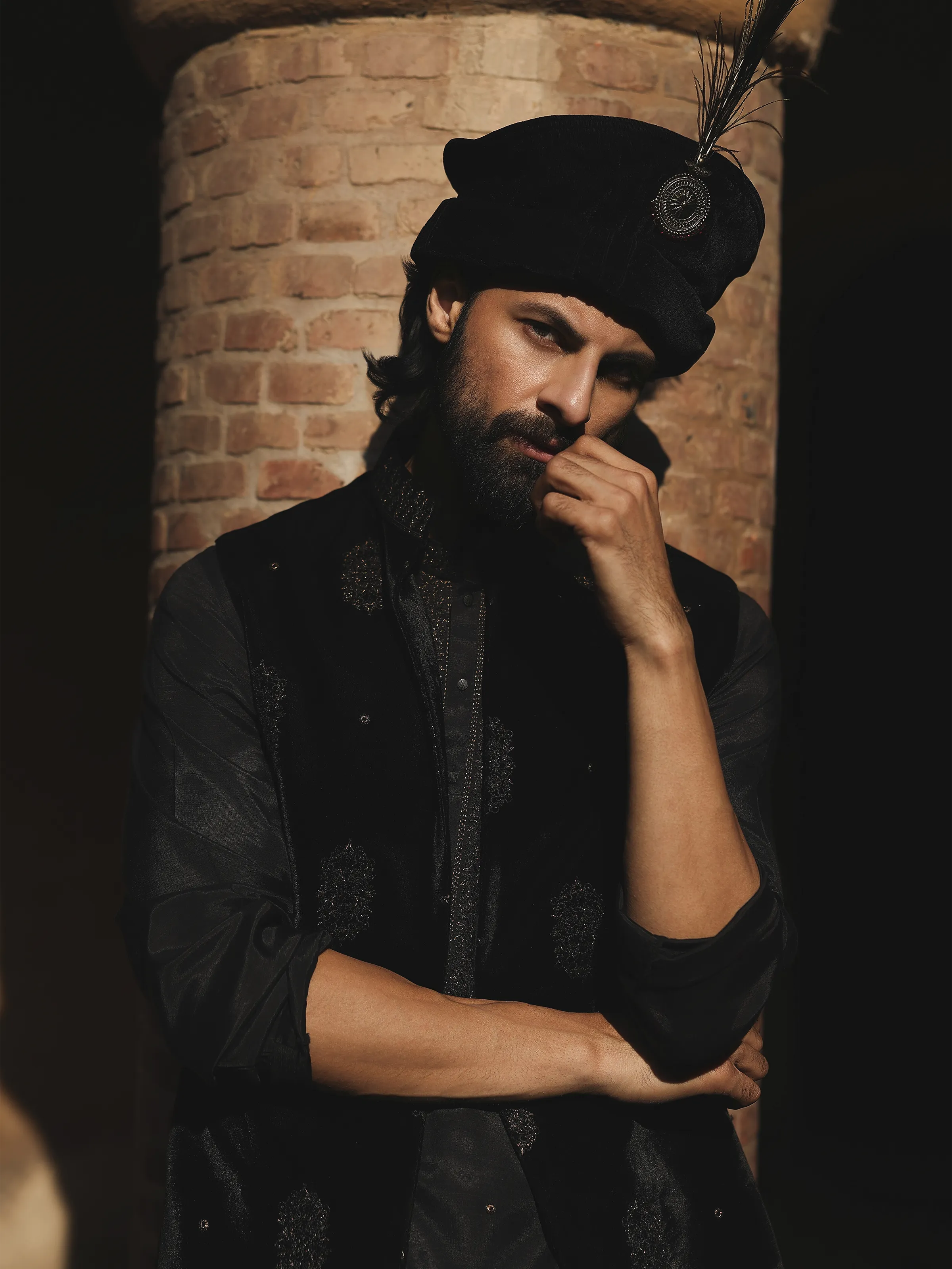 Embroidered Raw Silk Waistcoat Suit - ECMTWCS5-022 - Image 2