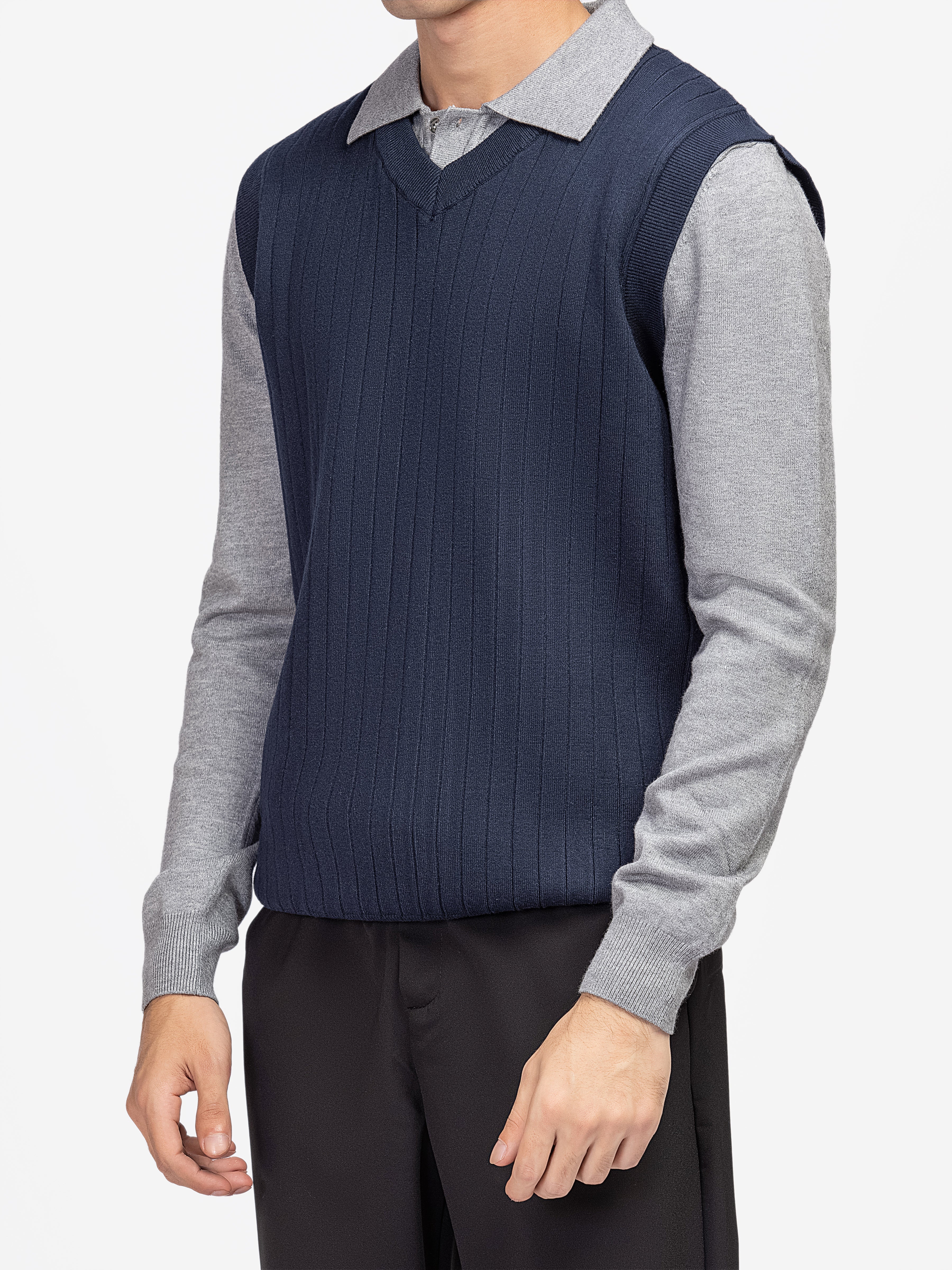 Drop Needle Sleeveless Sweater - EMTSWT5-021 - Image 2