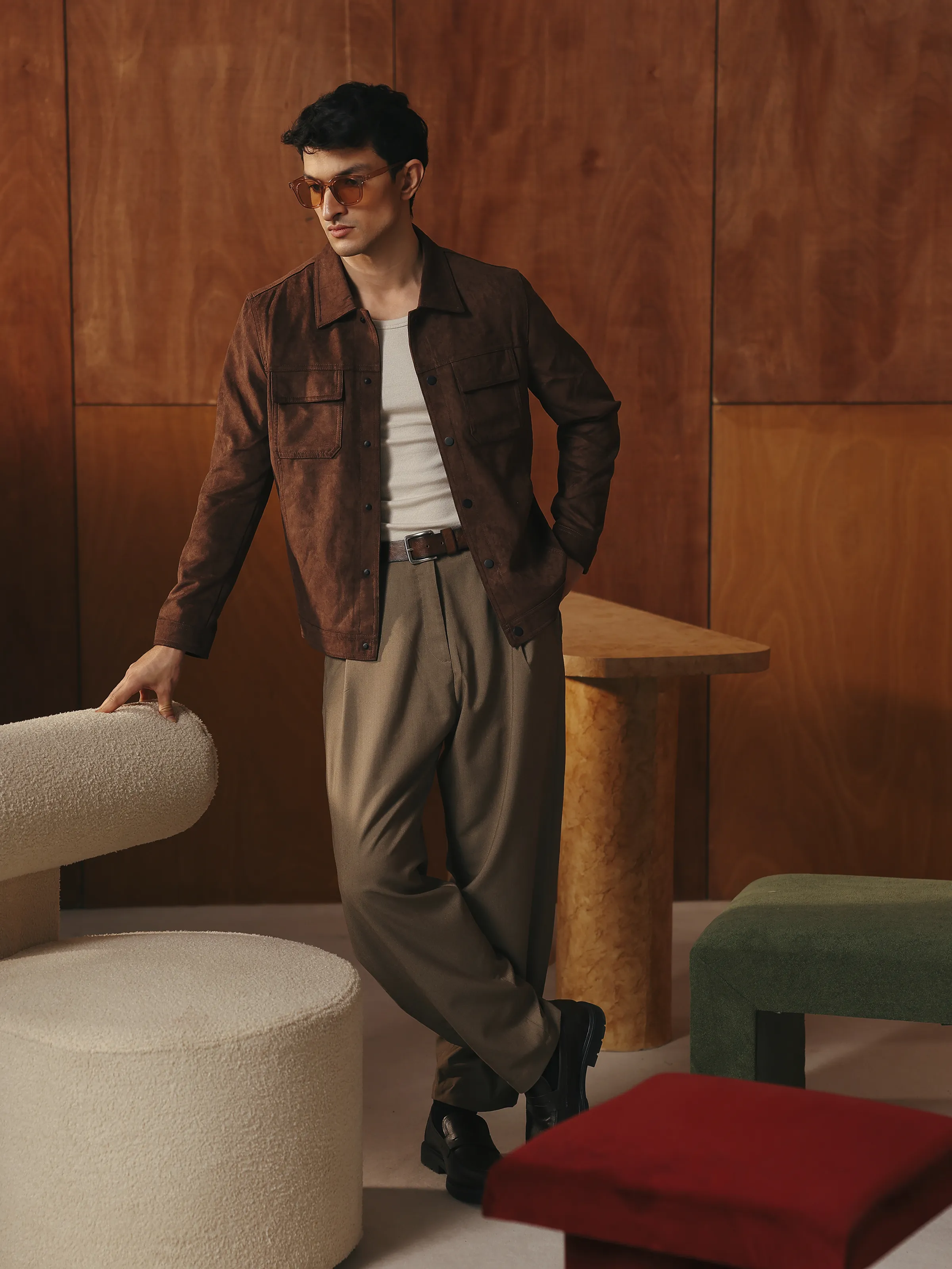 Double Pocket Suede Jacket - EMTJ5-005 - Image 2