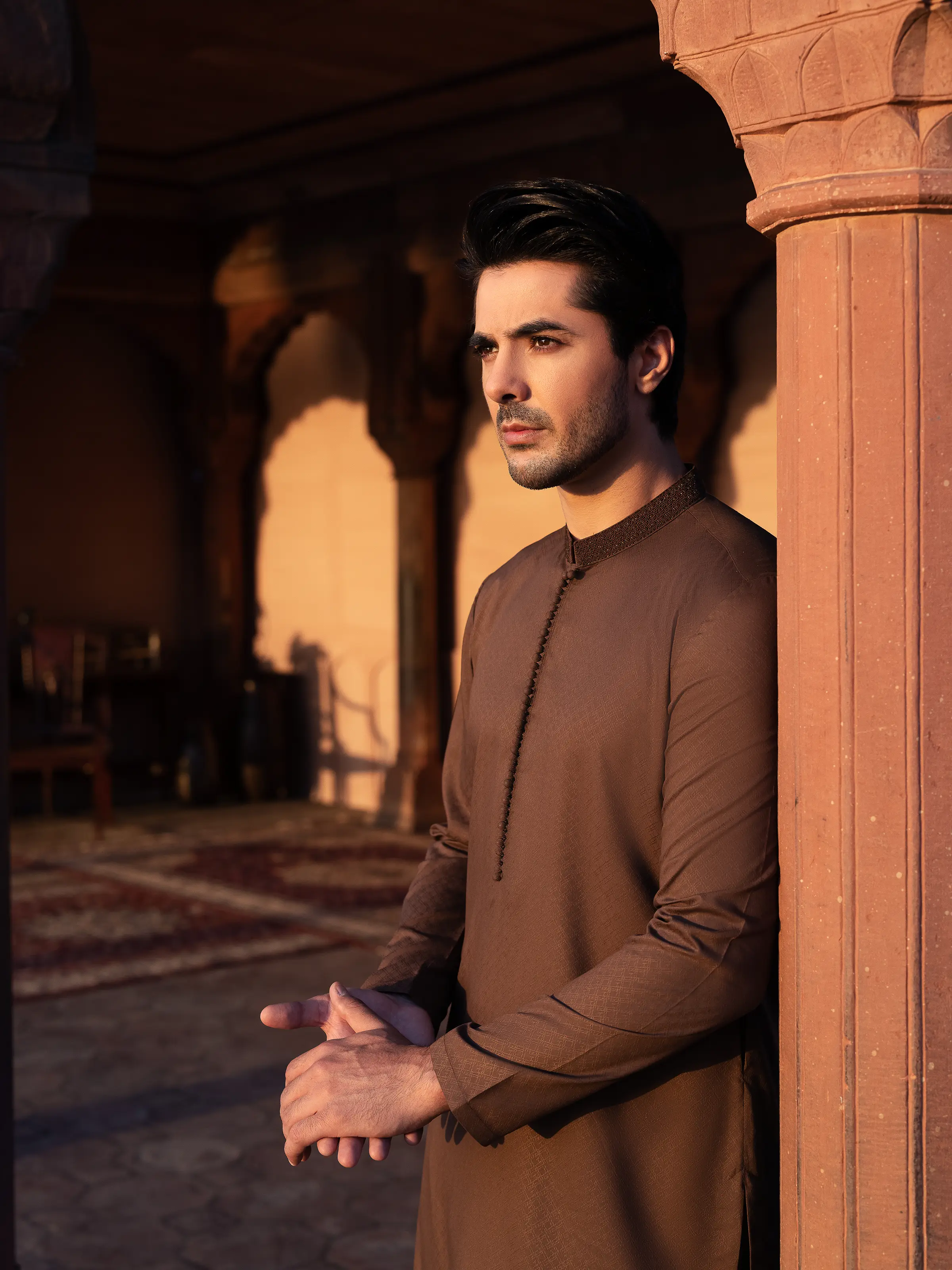 Embroidered Dobby Kurta - EMTK5-99530 - Image 3