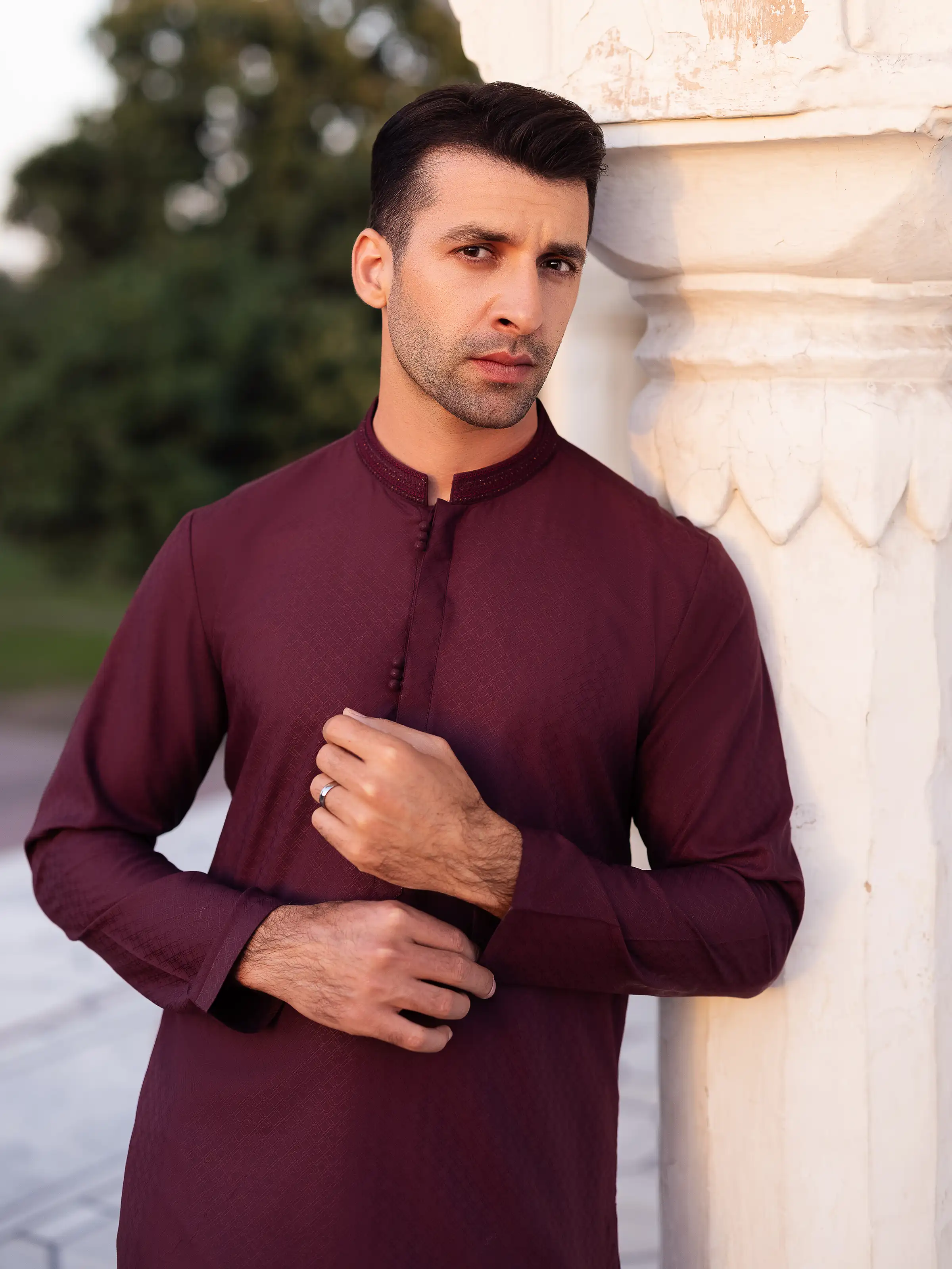 Embroidered Dobby Kurta - EMTK5-99527 - Image 4