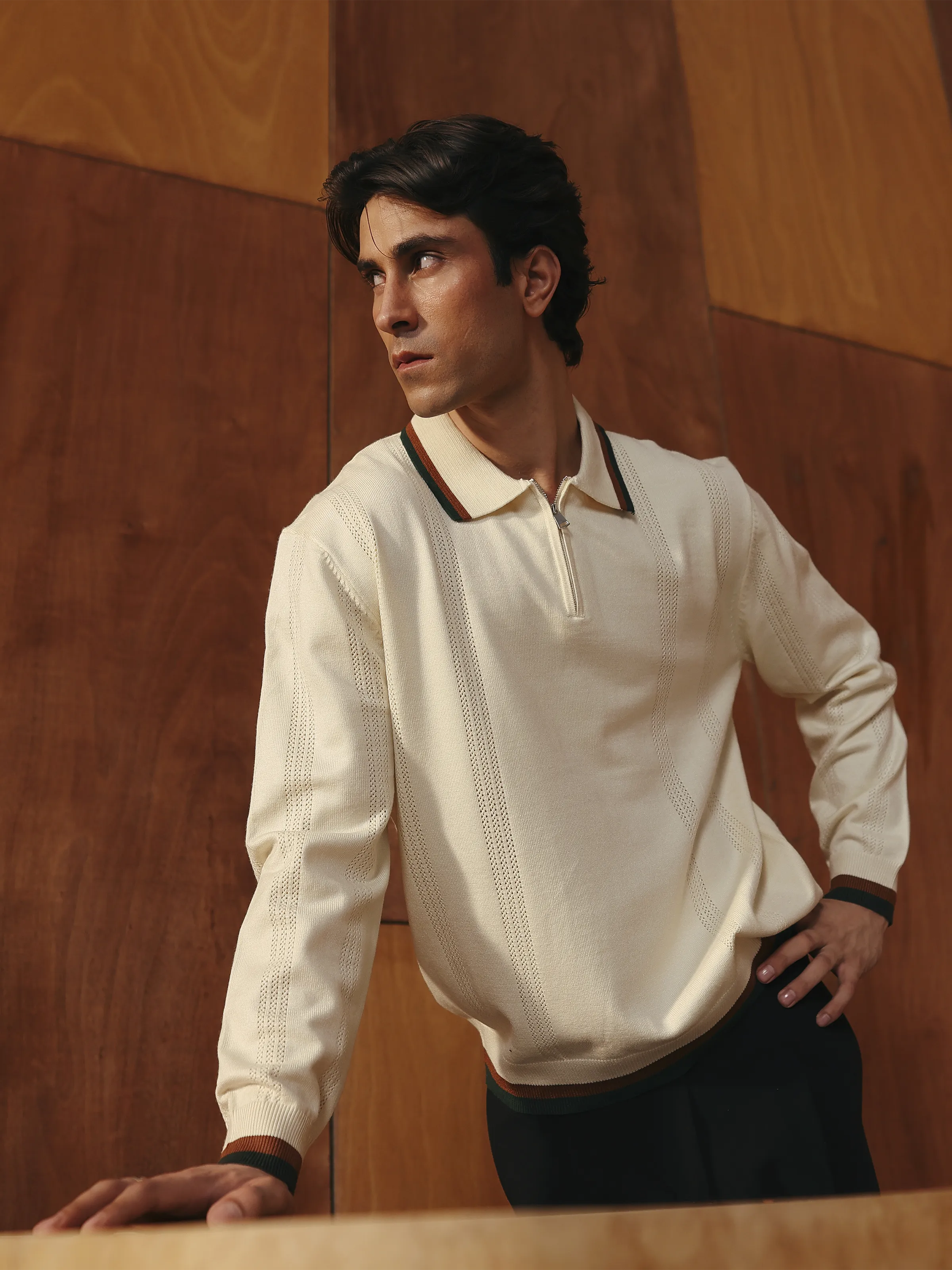 Quarter Zip-Up Sweater - EMTSWT5-019 - Image 2