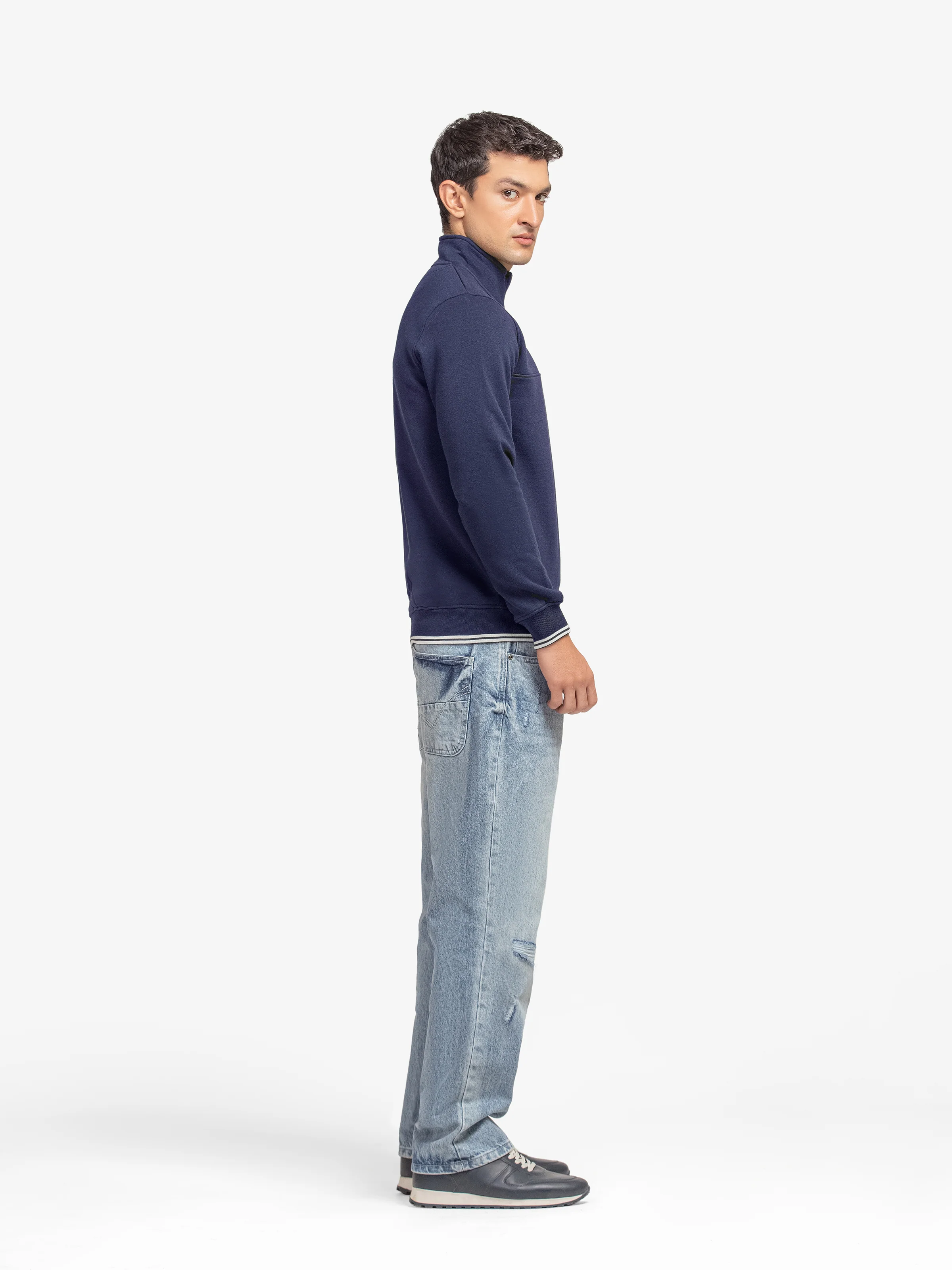 Quarter Zip-Up Sweatshirt - EMTSS5-002 - Image 5