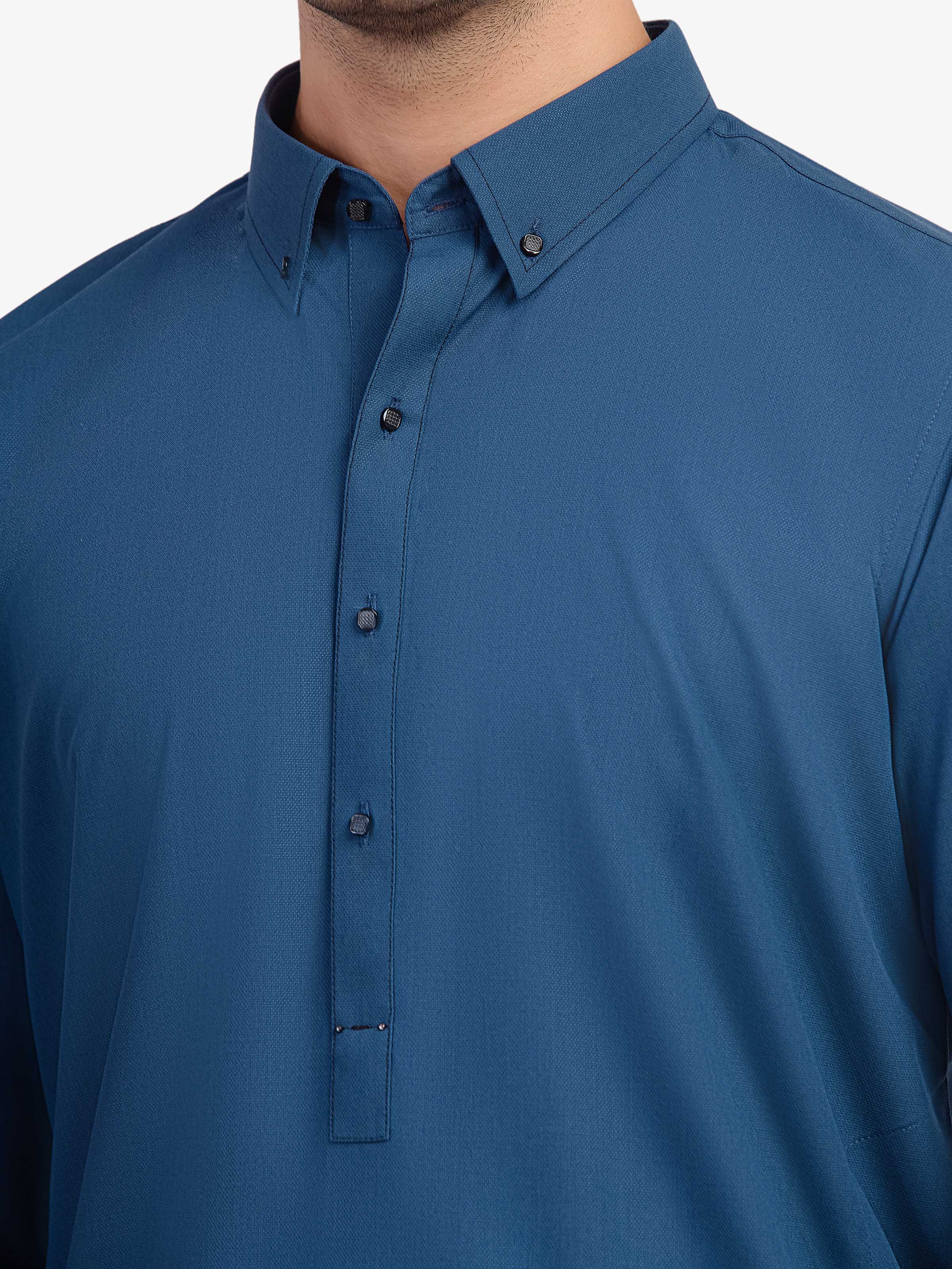 Dobby Shalwar Kameez - EMTKST5-99592 - Image 3